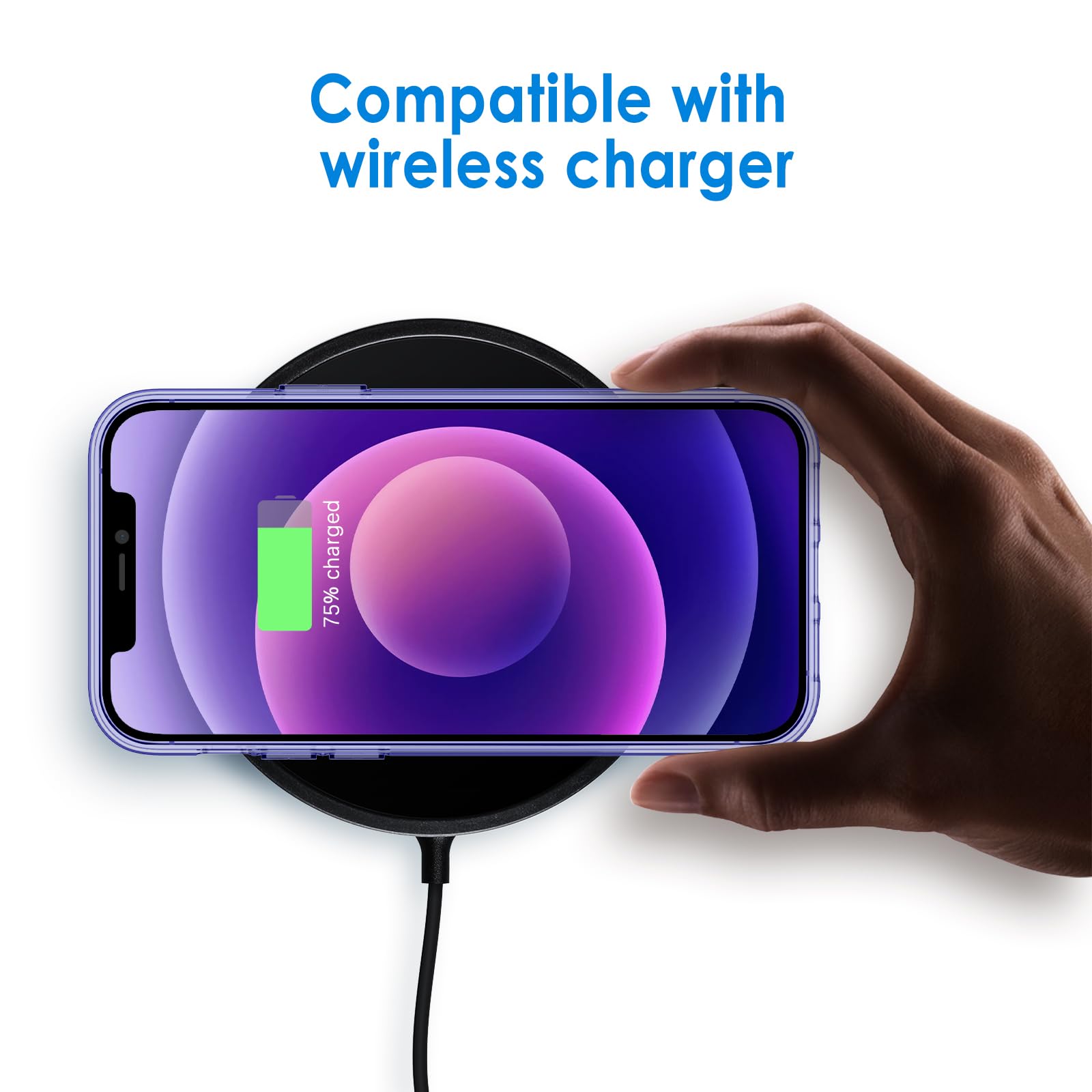 Jetech Case For Iphone 12 Mini 5.4 Inch, Non Yellowing Shockproof Phone Bumper Cover, Anti Scratch Clear Back (Purple)