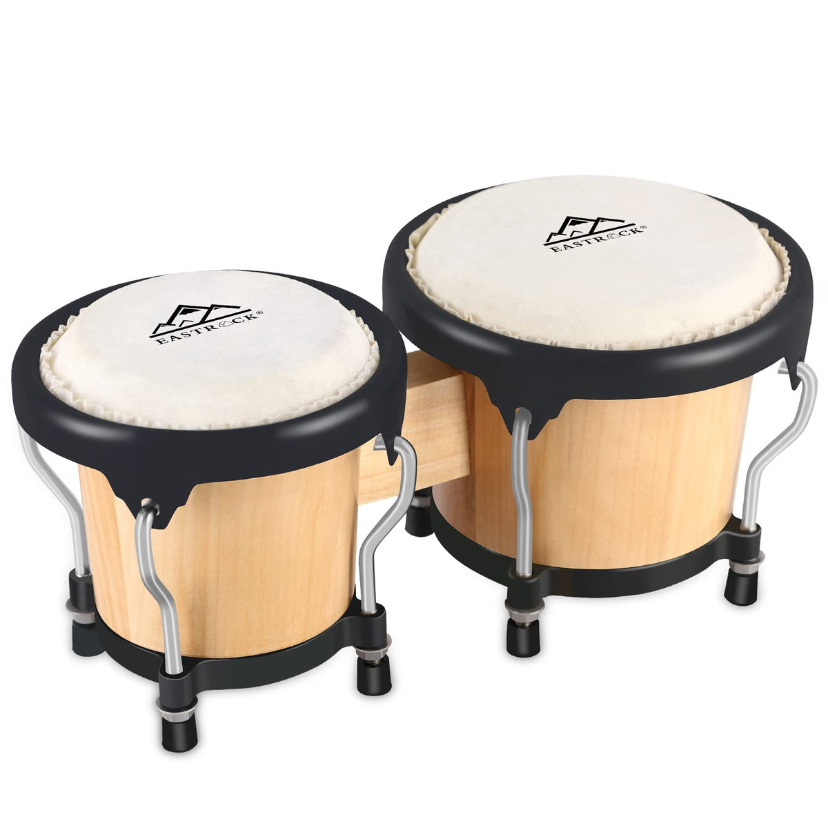Eastrock Bongo Drum 4 And 5 Set For Adults Kids Beginners Professionals Tunable Wood And Metal Drum Percussion Instruments With 
