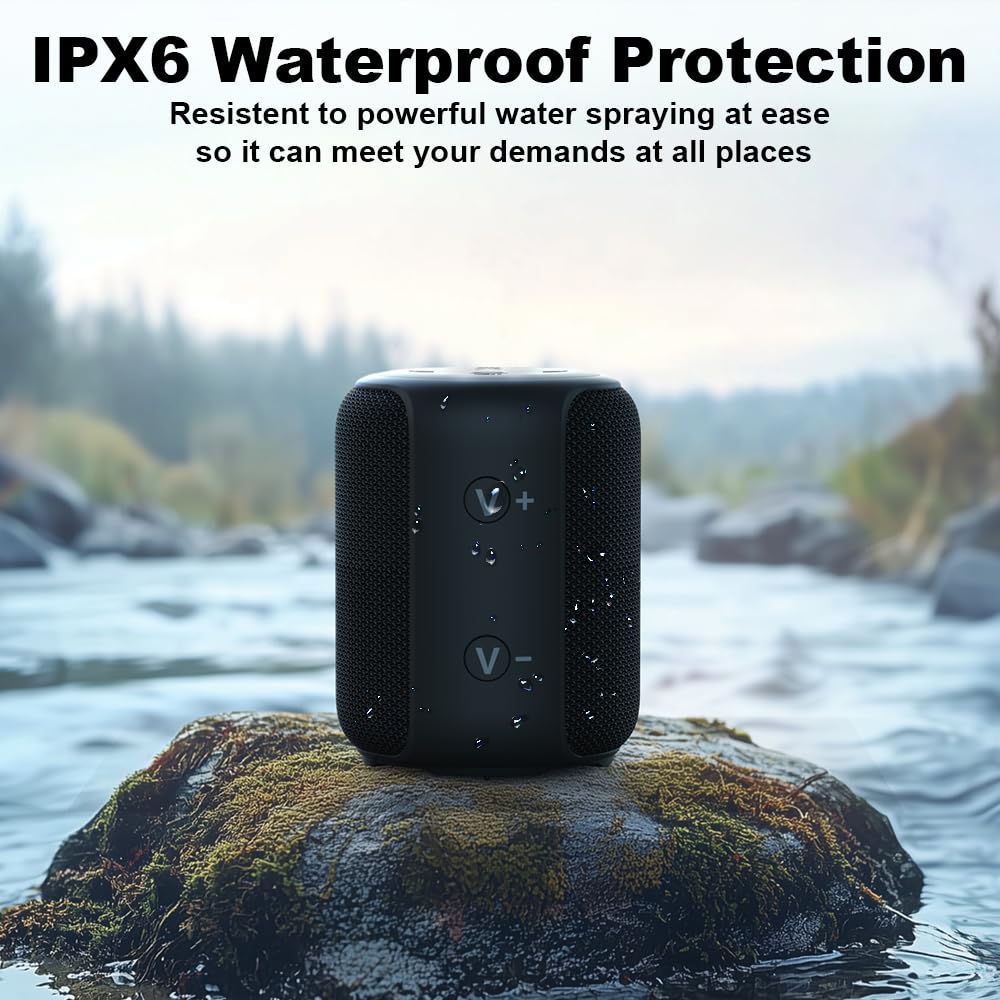 Bobtot Portable Speaker Bluetooth, Ipx6 Shower Speaker Waterproof, 25H Playing Time, Loud And Stereo Sound With Bass, Dual Pairi