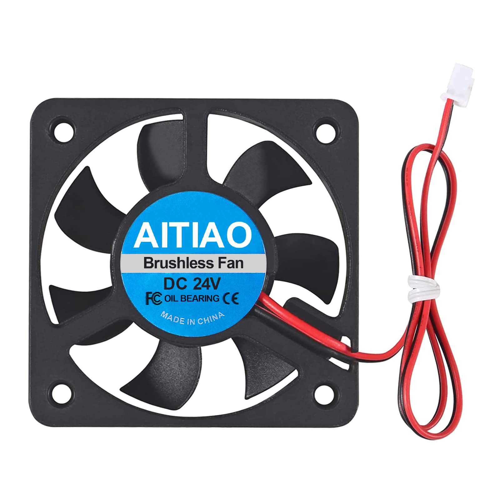 Aitiao 6Pcs 5010 Fan 24V Dc Brushless Cooling Fan 50Mm Oil Bearing Fan 50Mmx10Mm 3D Printer Silent Brushless Cooling Fan With 2P