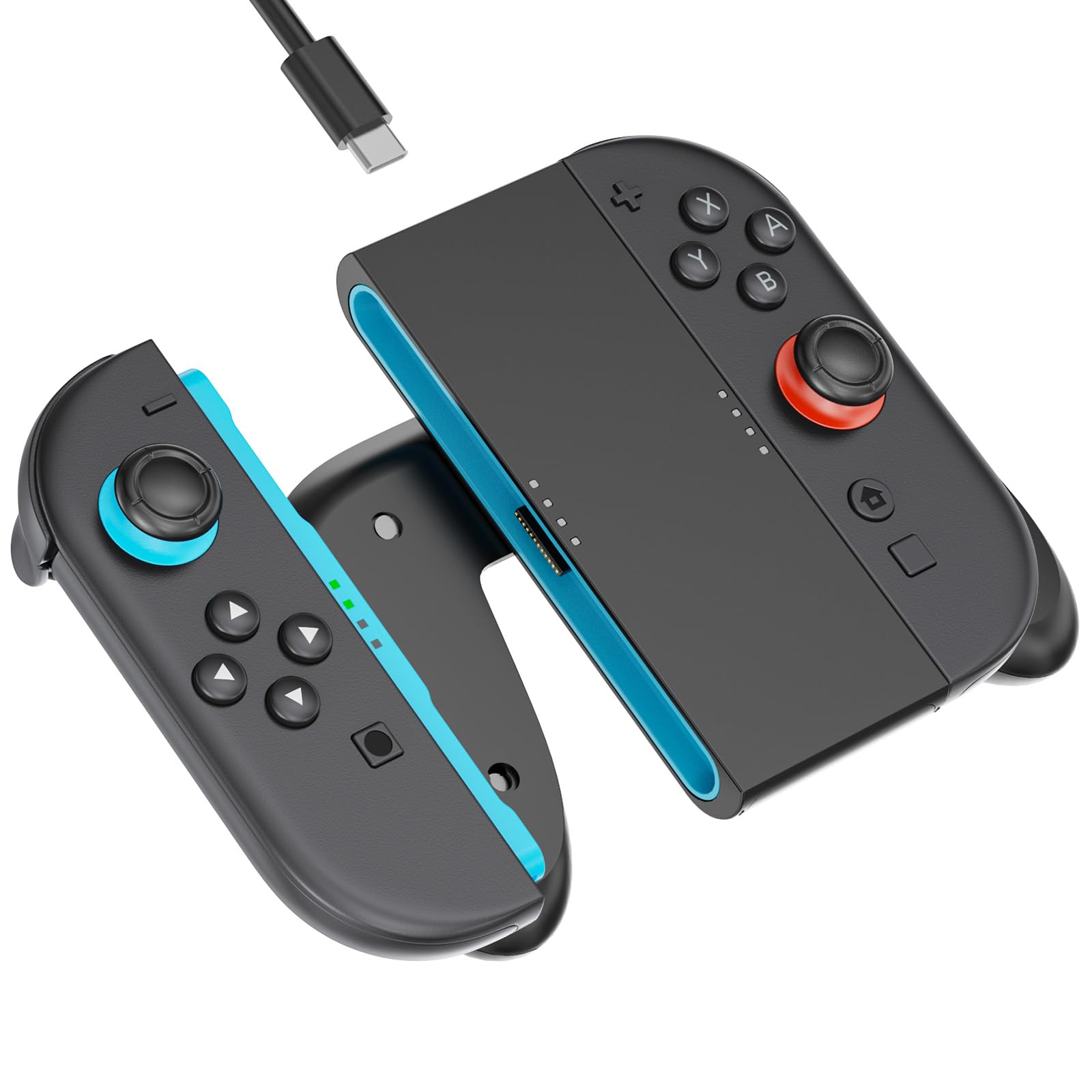 Controller Grip for Switch 2 , OLCLSS Grip for Nintendo Switch 2 J0ycon with Magnetic Charging and Type-C Fast Charge, Compatibl
