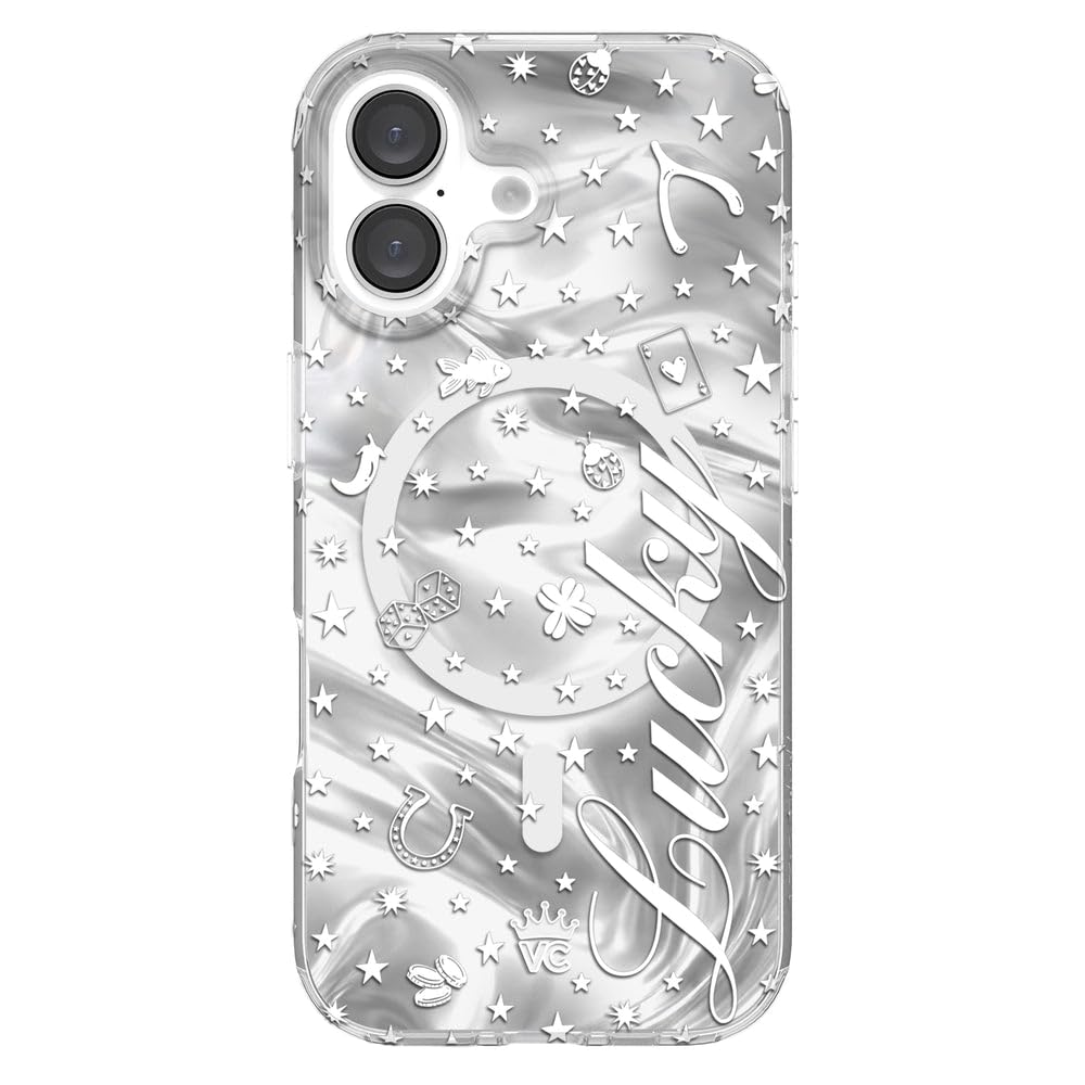 VELVET CAVIAR for iPhone 16 Case - Compatible with MagSafe - 10ft Drop Tested - Silver Holographic Phone Cases - Lucky Girl Holo