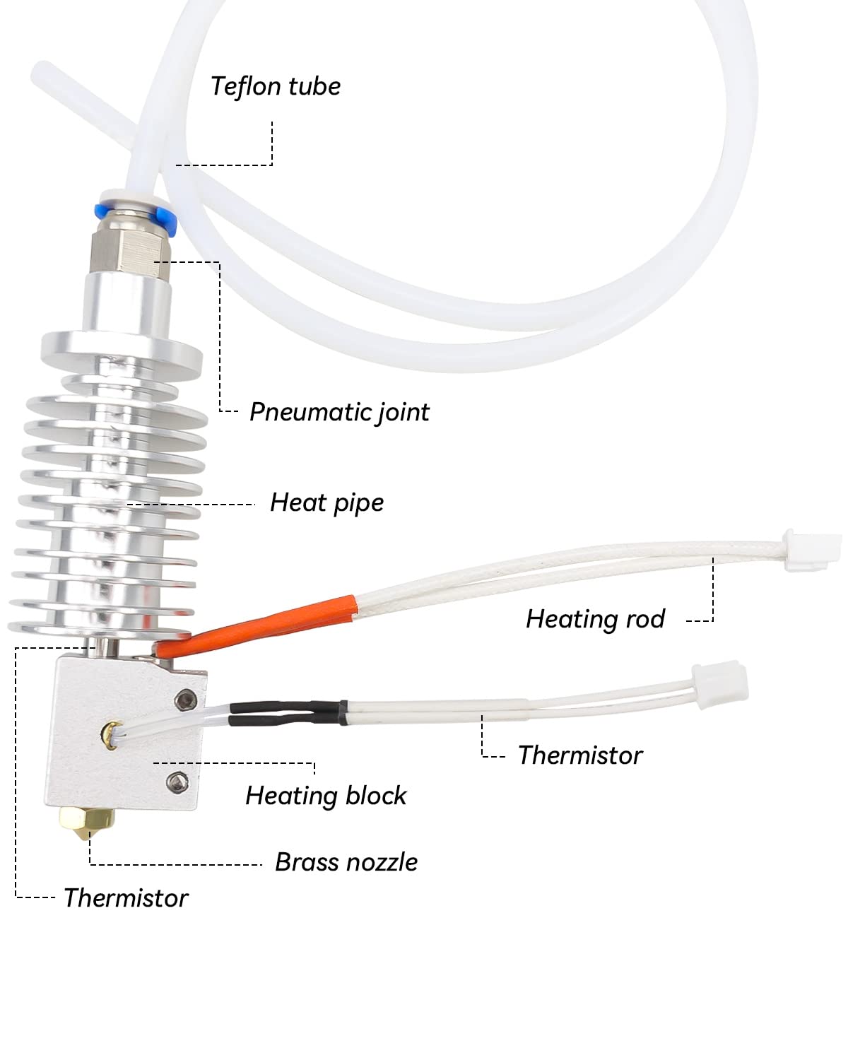 3D Printer Extruder Kit Fit For Anycubic Kobra Max With Silicone Sock And 0.4Mm Nozzle 3D Printer Hotend Print Head