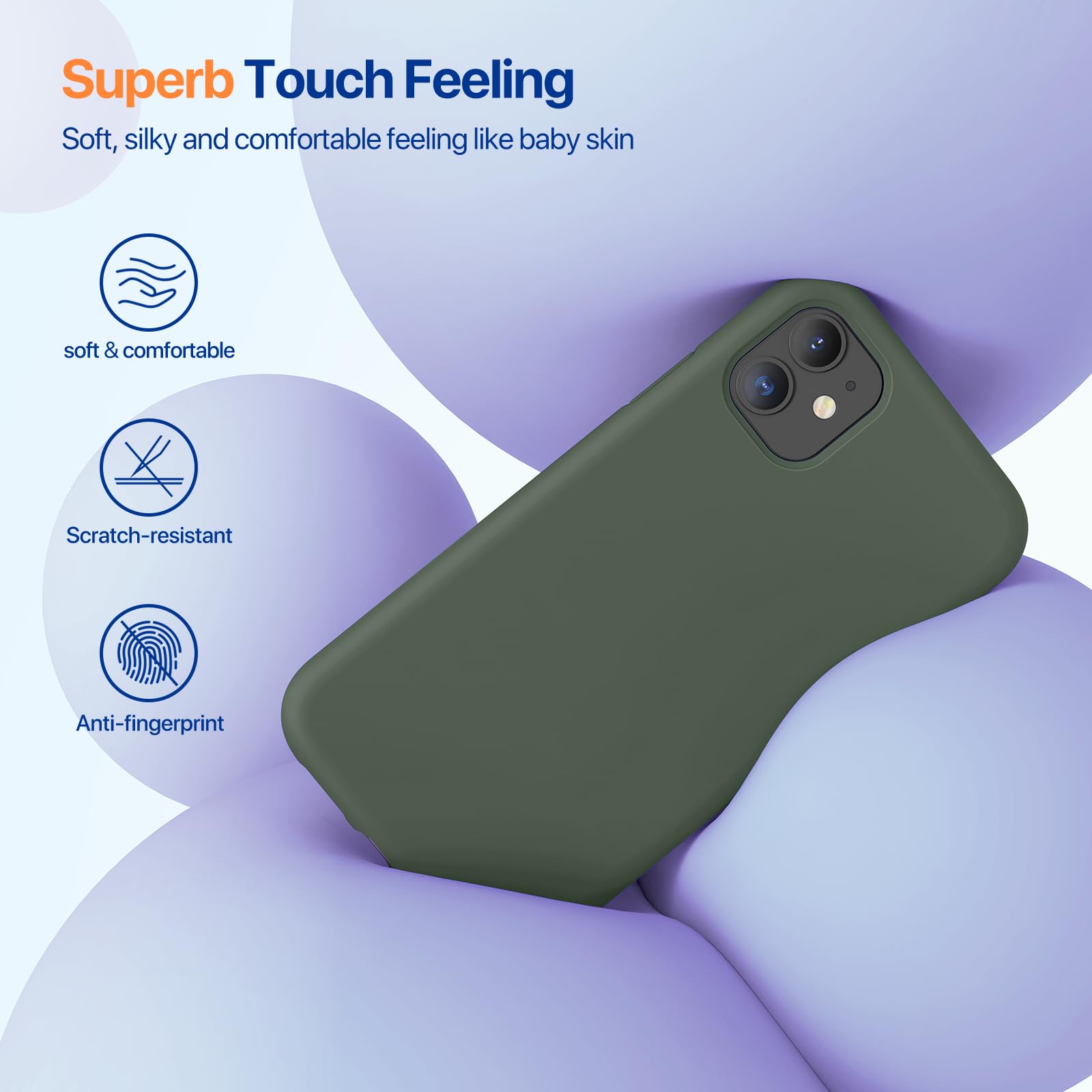 Miracase Designed For Iphone 11 Phone Case, With Screen Protector, Liquid Silicone Gel Rubber Full Body Drop Protection Shockpro