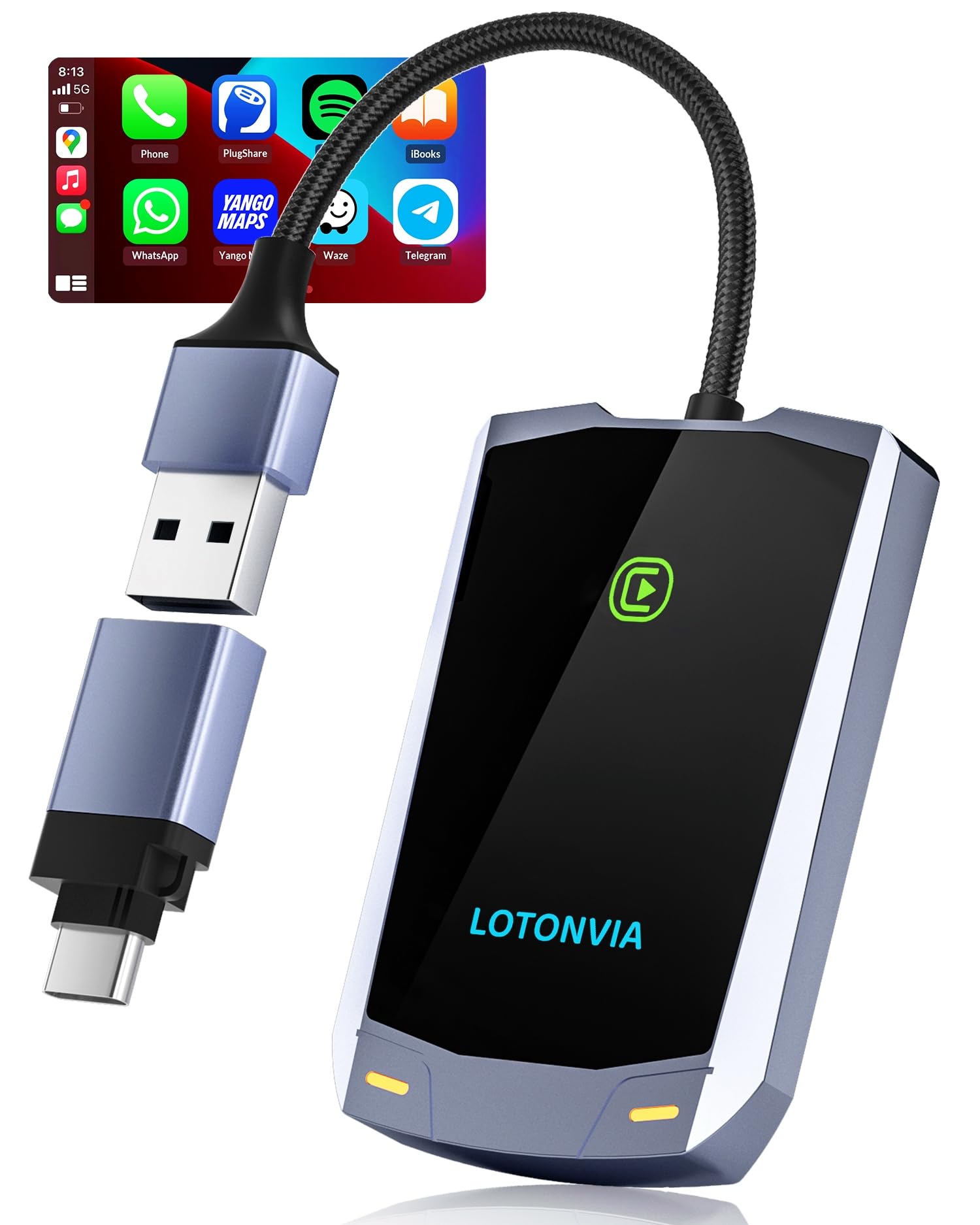 Wireless Carplay Adapter 2024 Upgrade For Iphone   Plug & Play Wireless Carplay Dongle For Apple,Converts Factory Wired Carplay