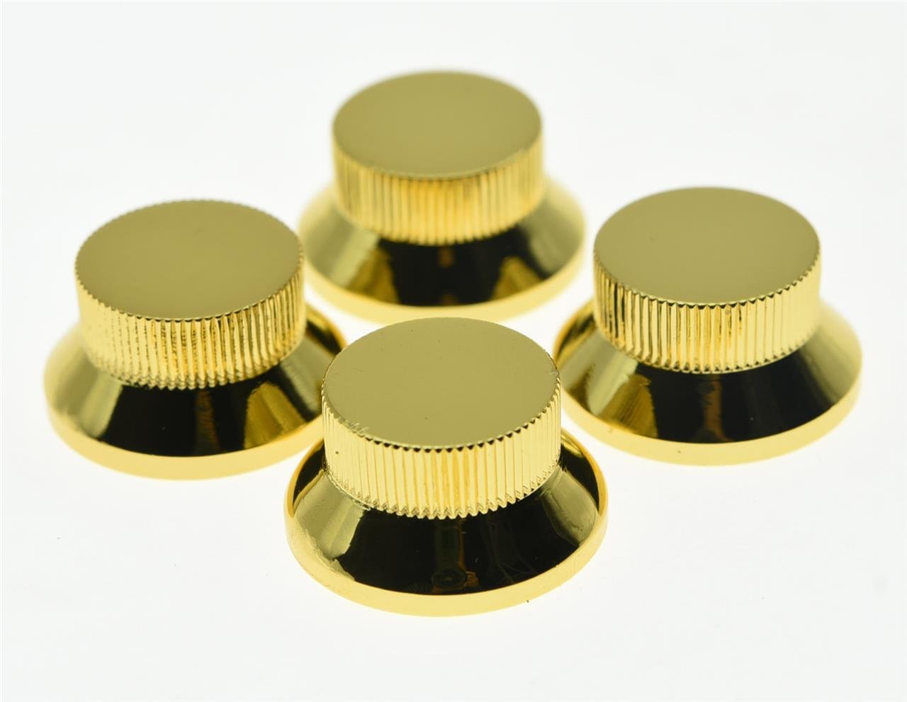 Kaish 4Pcs Gold Lp Metal Bell Knobs Push On Guitar Bass Top Hat Knob For 5.8Mm Split Shafts