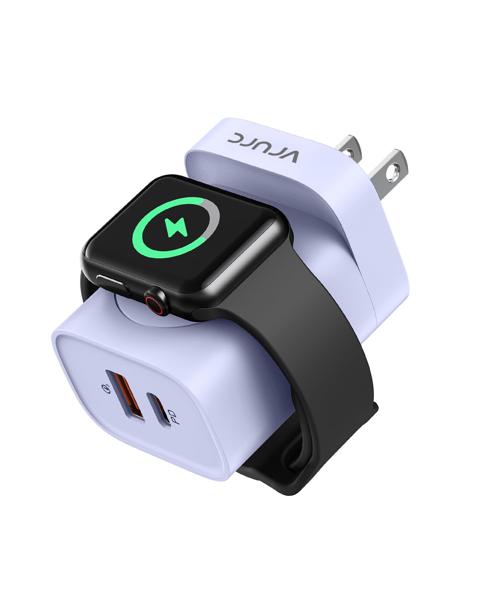 Vrurc For Apple Watch Charger, 20W Pd 3 In 1 Charger With Magnetic Wireless Charging And Dual Ports, Portable Usb C Wall Chargin