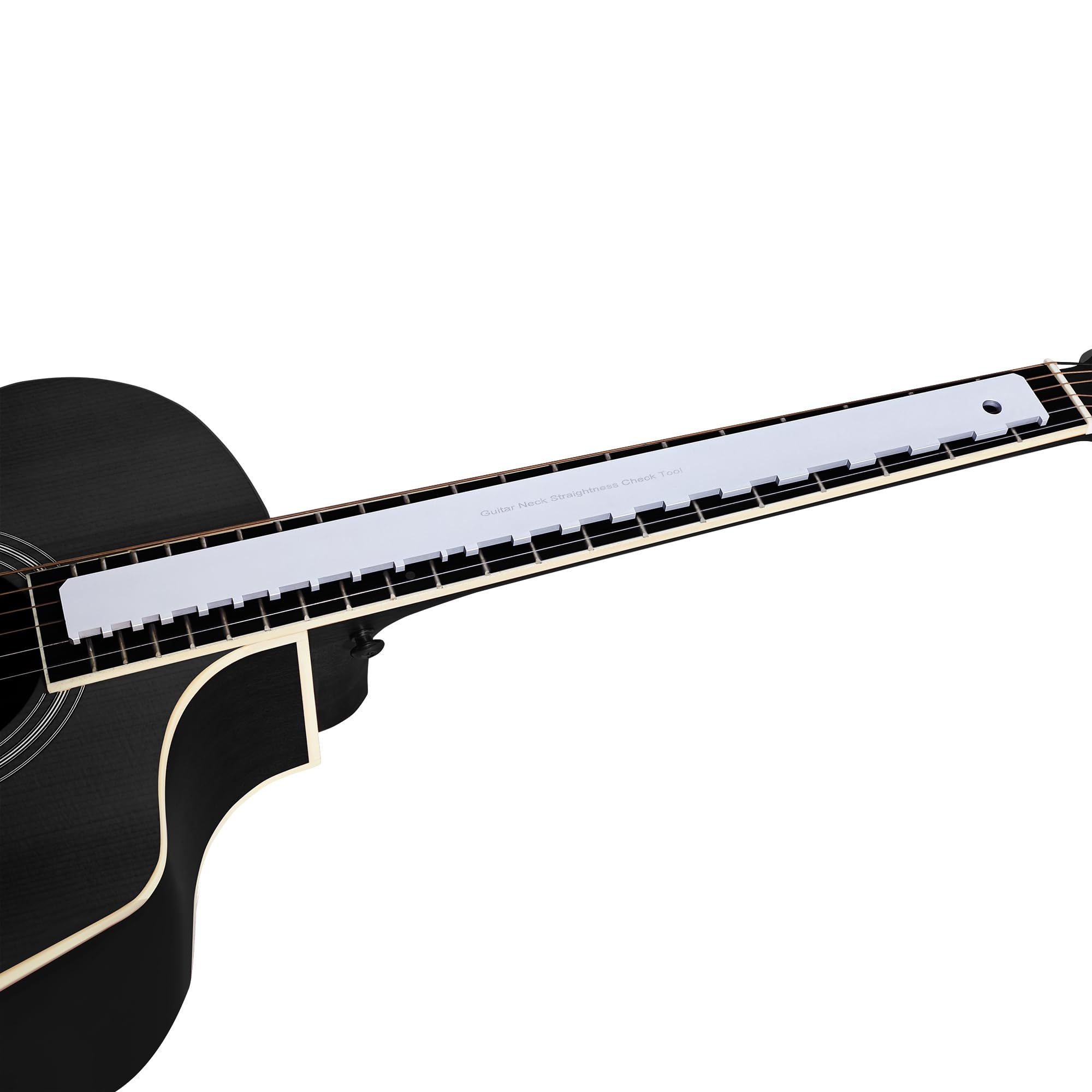 Muzikion 4mm Thick Notched Straight Edge Guitar Neck Tool for Gibson & Fender, Model Muzik-003