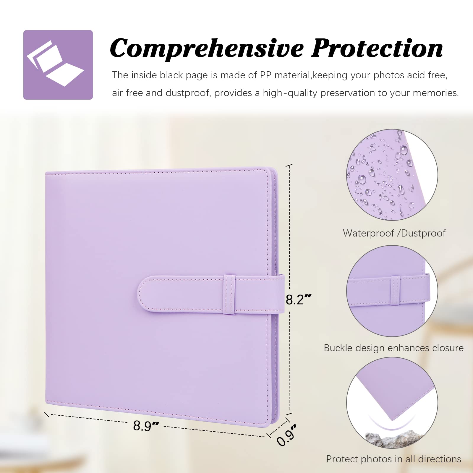 192 Pockets Photo Album For Fujifilm Instax Square Sq1/Sq6/Sq10/Sq20 Camera, Kodak Mini 3 Square,Mini Shot 3 Square, Mini Shot 3 Square Printer, Album For Instax Square Photo, Kodak 3X3' Photo