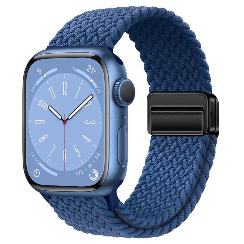 Relaxesque Smart Watch Bands For Women and Men, Braided Nylon Iwatch Band With Magnetic Clasp, Compatible With Series 9 8 7 6 5 