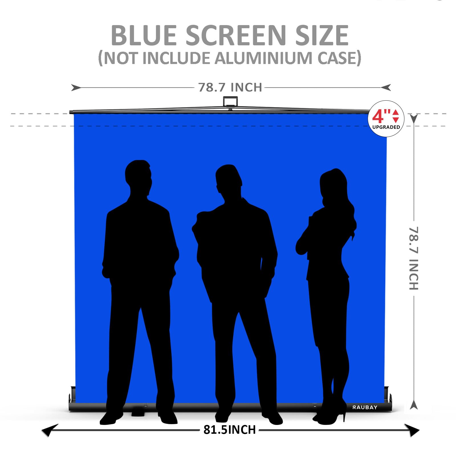 ?Wider Style? Raubay 78.7 X 78.7In Large Collapsible Blue Screen Backdrop Portable Retractable Chroma Key Panel Photo Background