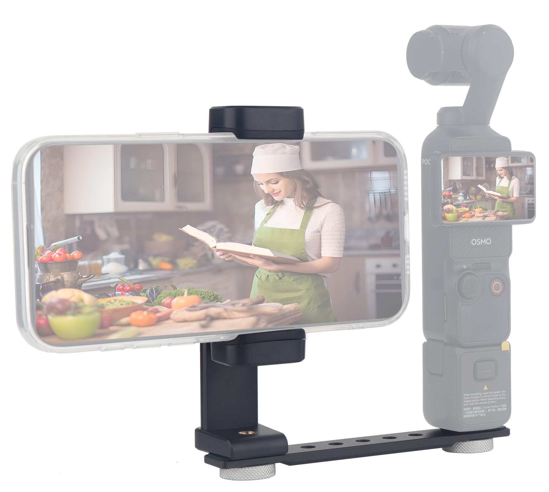 Pocket 3 Phone Holder Mount, 360 Rotate 90 Tilt Phone Clip With 1/4'' Cnc Metal Expansion For Dji Osmo Pocket 3 Insta 360 X5 X4,