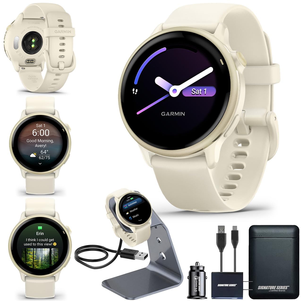 Garmin vivoactive 6 GPS Smartwatch with AMOLED Display, Lunar Gold | Advanced Health and Fitness Features, Up to 11 Day Battery,