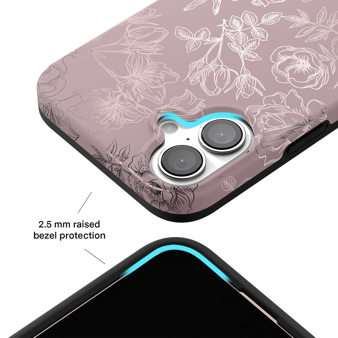 Velvet Caviar For Iphone 16 Case Flowers Floral [8Ft Drop Tested] Compatible With Magsafe (Purple, Rose Gold)