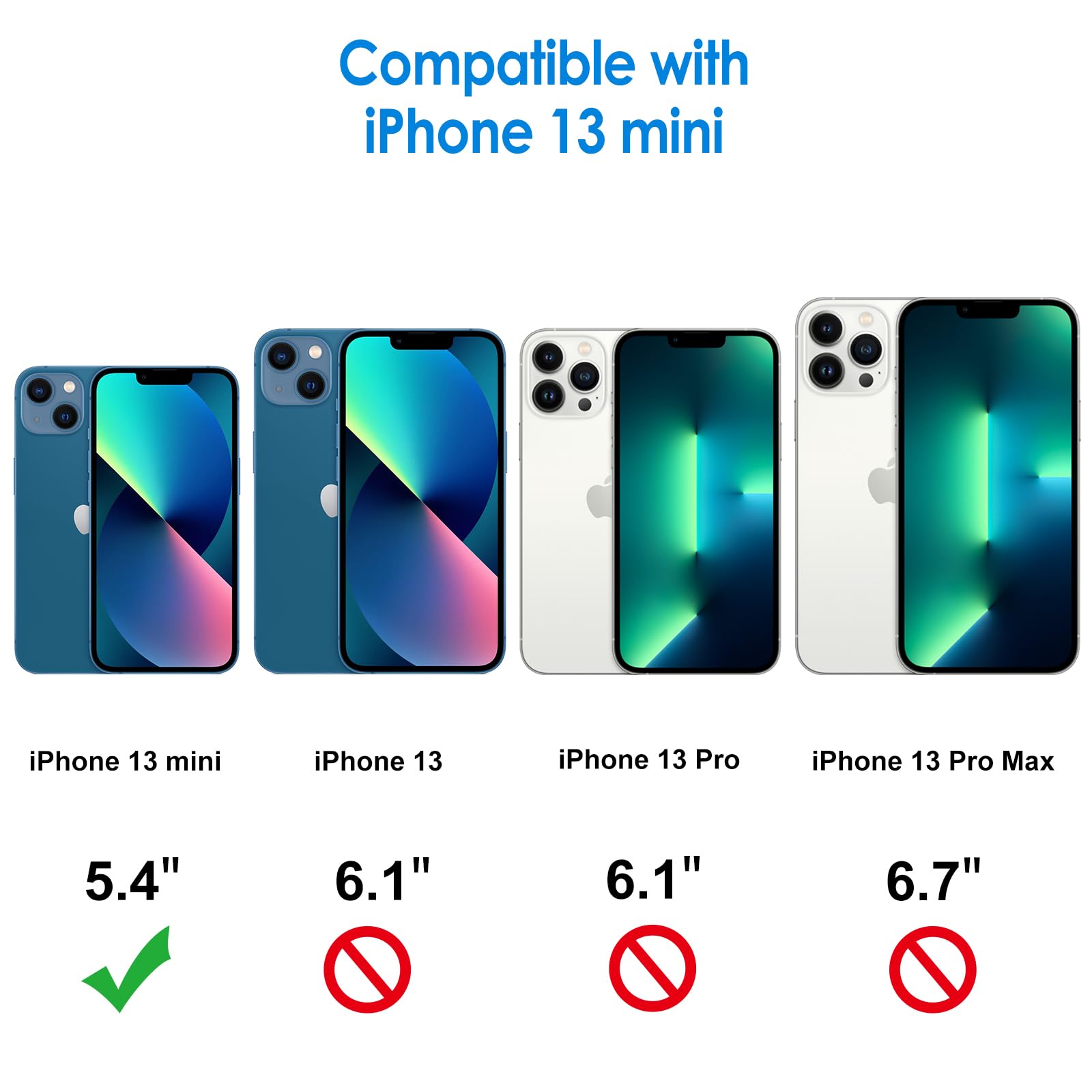 Jetech Case For Iphone 13 Mini 5.4 Inch, Non Yellowing Shockproof Phone Bumper Cover, Anti Scratch Clear Back (Navy Blue)