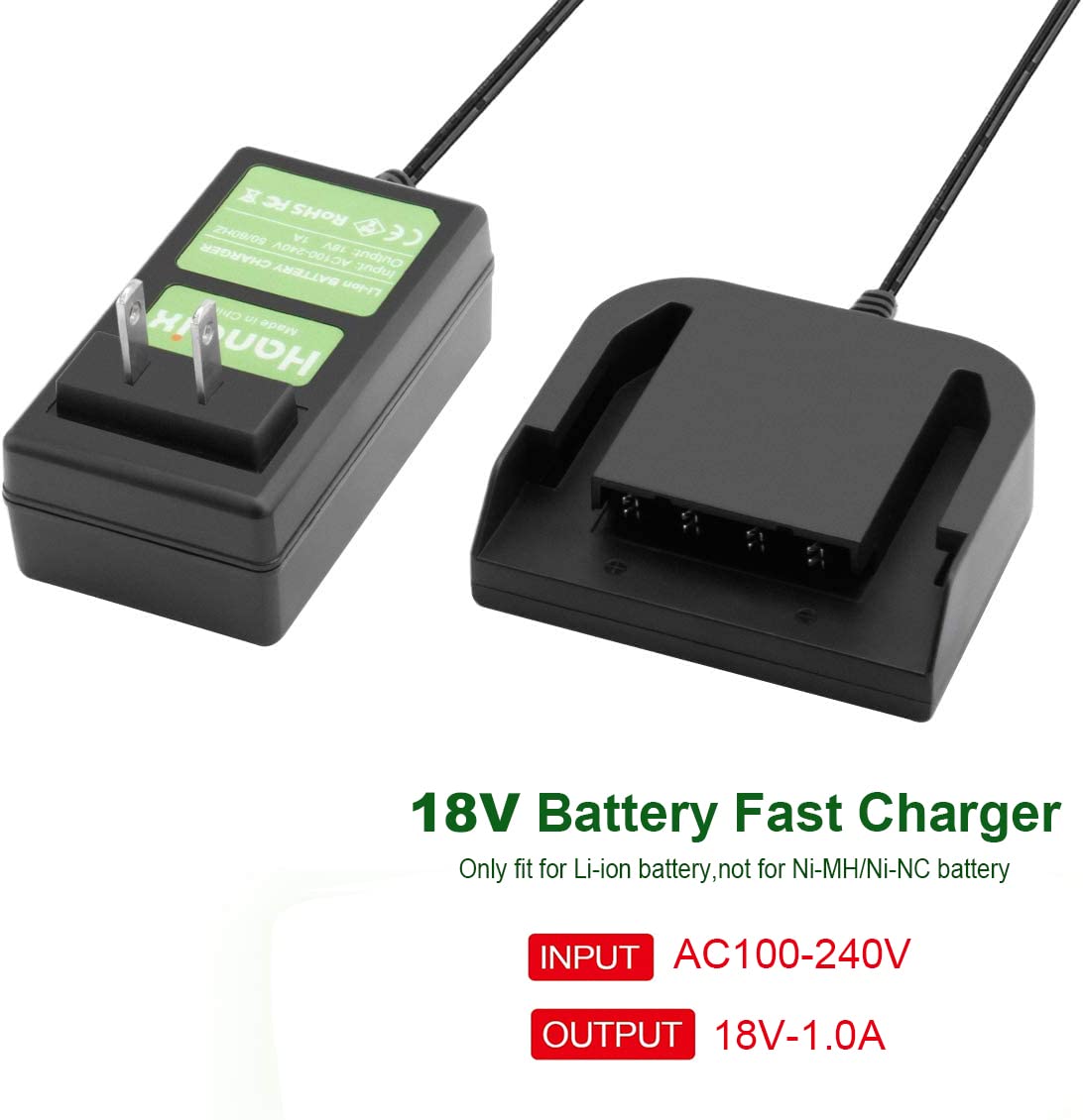 Hanaix 18V Lithium Battery Charger For Ridgid R840087 R840083 R840085 R840086 R840089 Ac840085 Ac840086 Ac840089 For Ridgid 18V