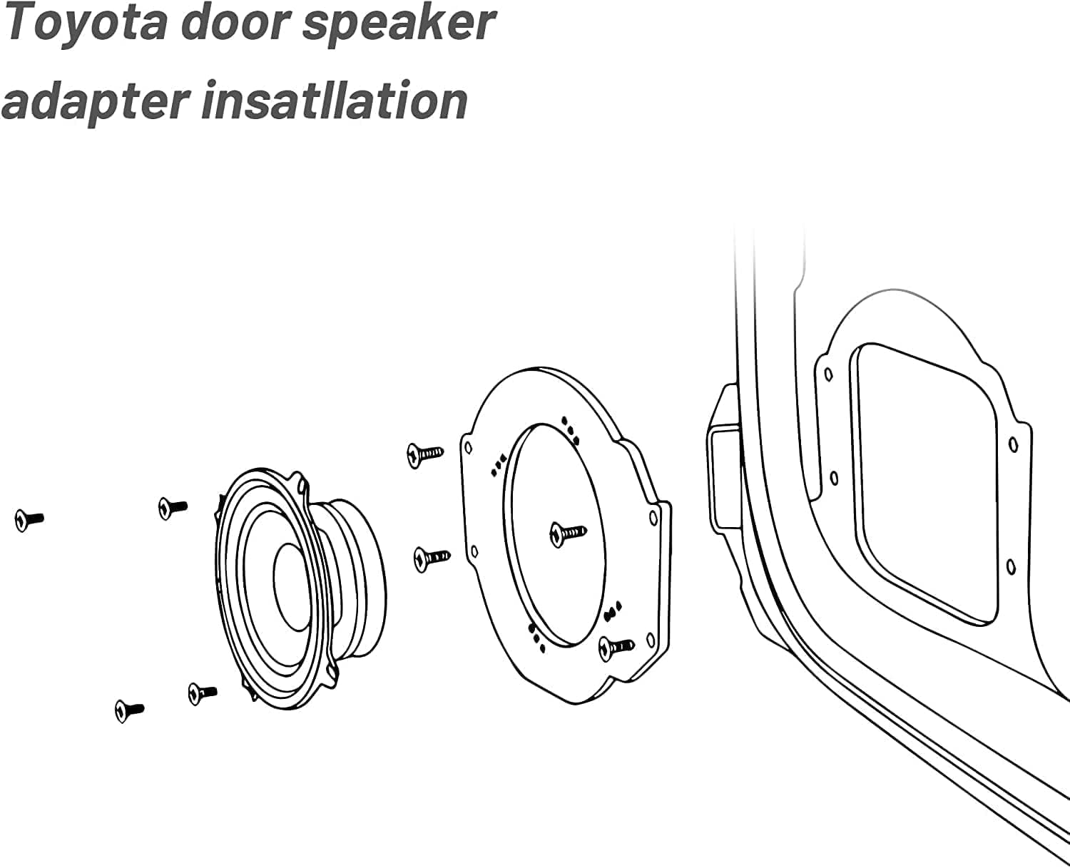 Nuith Aftermarket Front & Rear Door Speaker Adapter Spacer Ring For Gm Gmc 2006 2019, Chevy 2006 2021, Cadillac 2007 2014 Vehicl