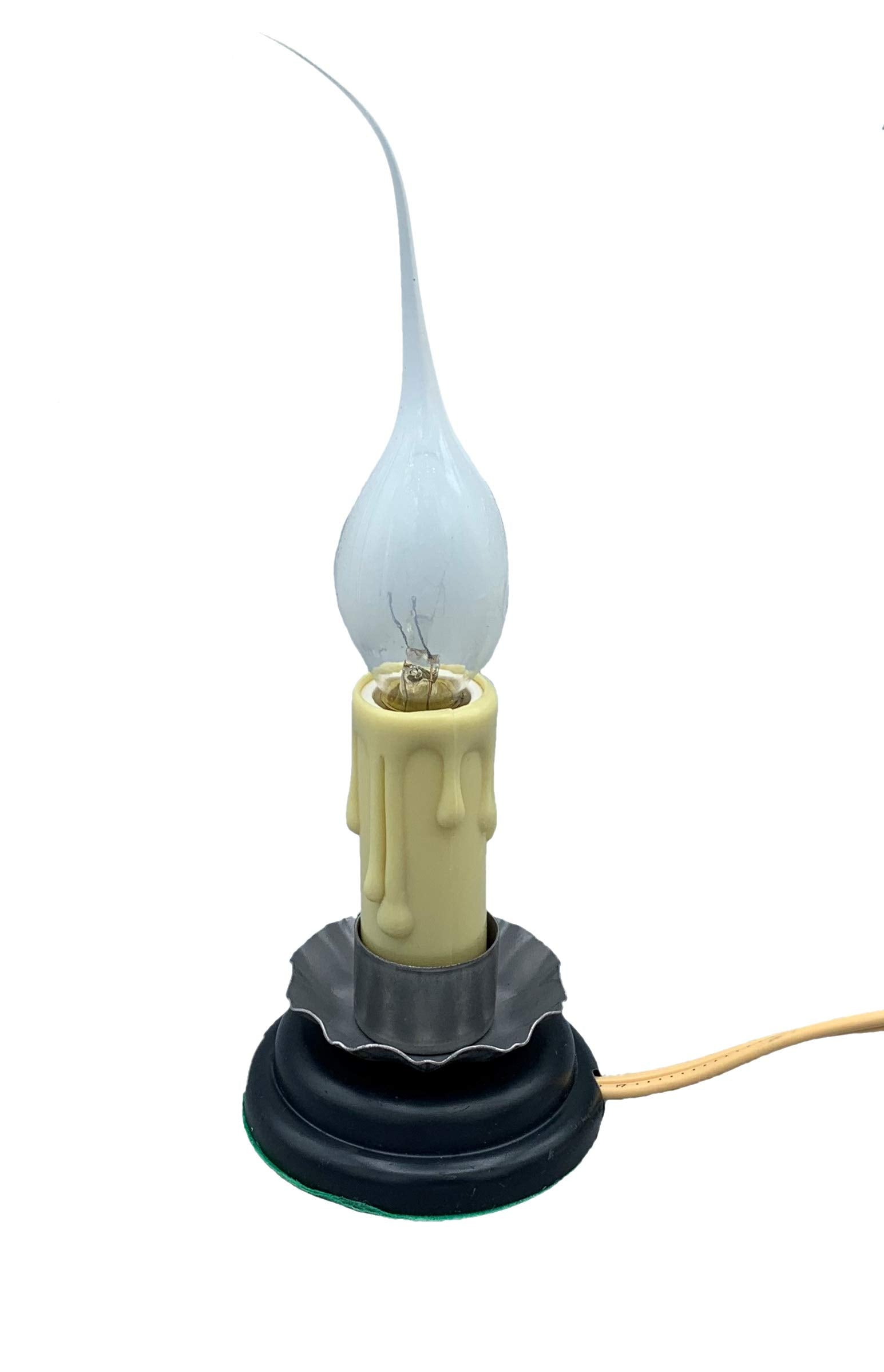 Creative Hobbies Rustic Country Candle Lamp, 5 In, On/Off Switch, Metal Trim, Plug In