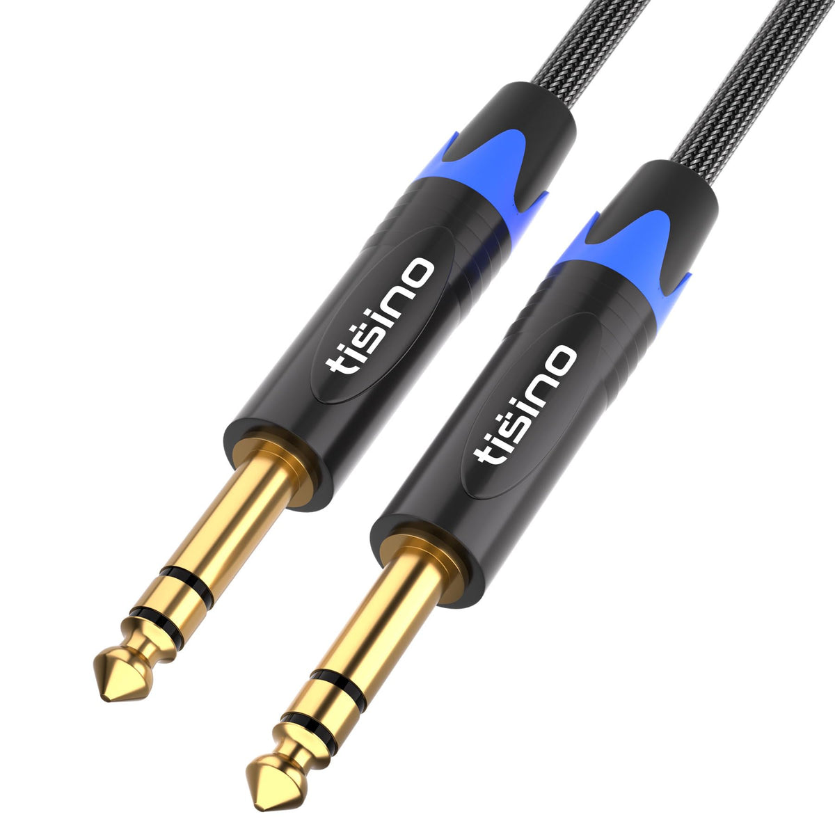Tisino 1/4 inch TRS Cable, Quarter inch 1/4 TRS to TRS Balanced Stereo Audio Cable Male to Male Pro Interconnect Cable, Nylon Braid - 15 FT