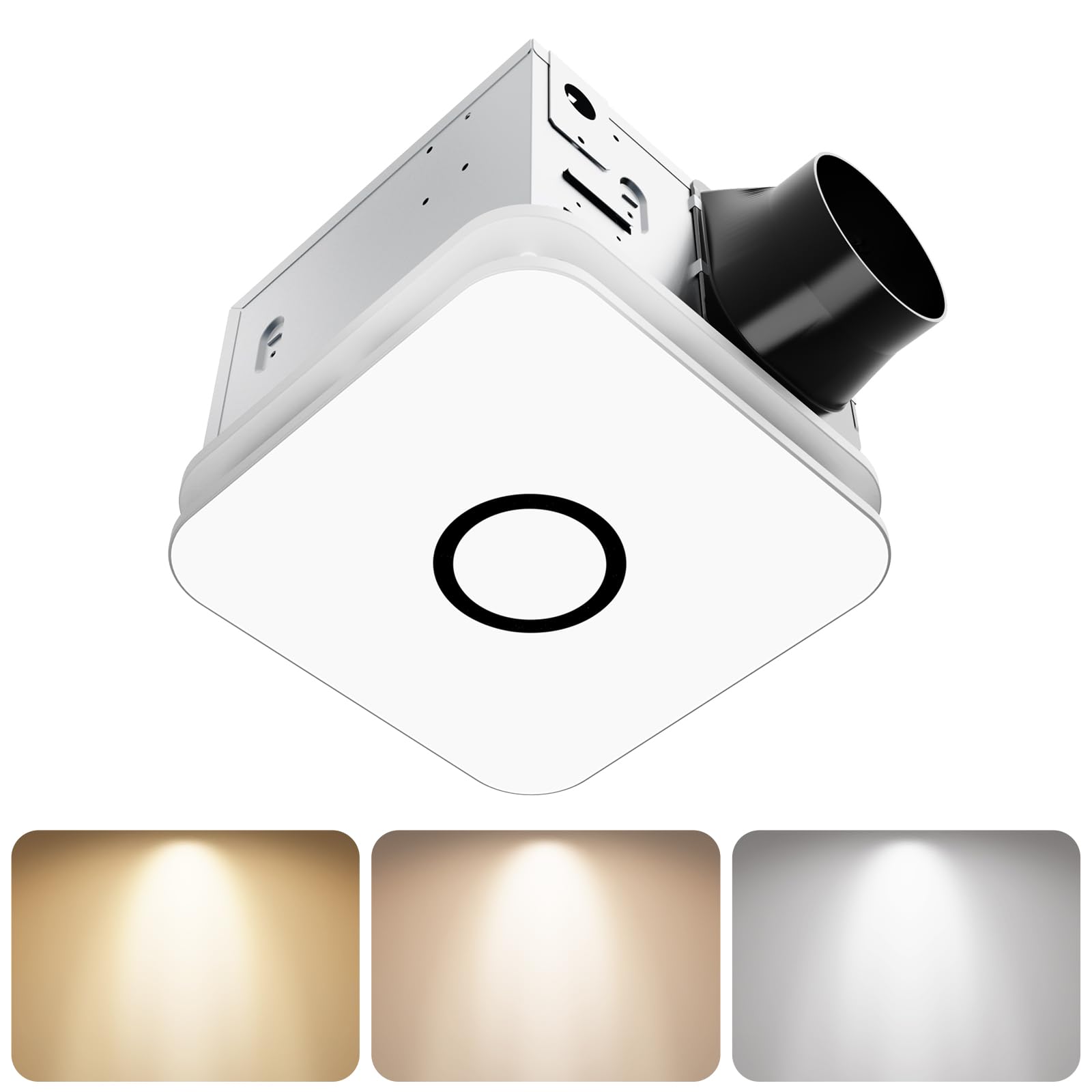 2-in-1 Bathroom Exhaust Fan with Light, 32W Quiet Vent Fan - 130 CFM & 1.5 Sones, 1200lm LED Light - 3000K/4000K/5000K Adjustabl