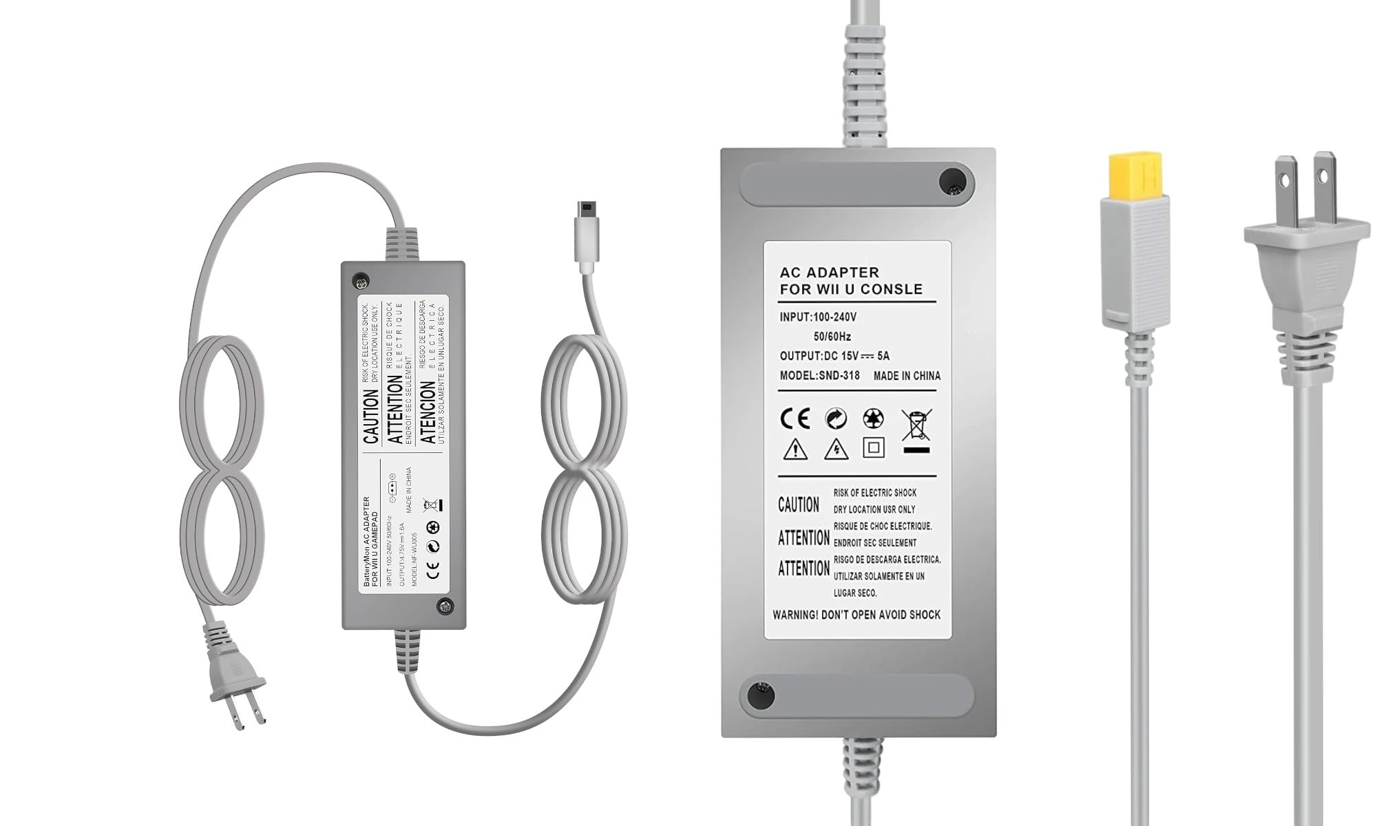 Pegly 2-1 Ac Adapter Compatible With Wii U Console And Wii U Gamepad, Power Console, And Gamepad Charger (For Both Console/Gamep