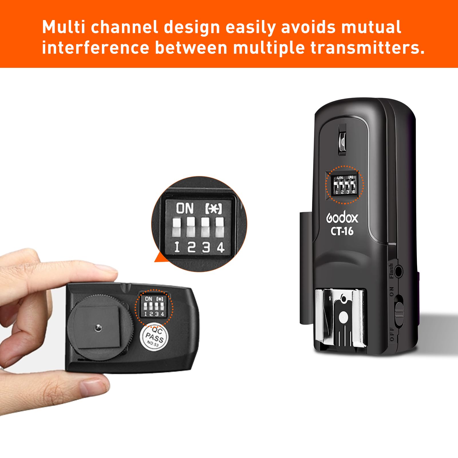 Godox Flash Trigger Ct 16 Wireless Radio Dual Receiver Kit For Canon Nikon Sony Pentax Dslr Camera Studio