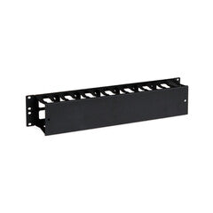 2U Finger Duct Cable Manager, Cold Rolled Steel, Black