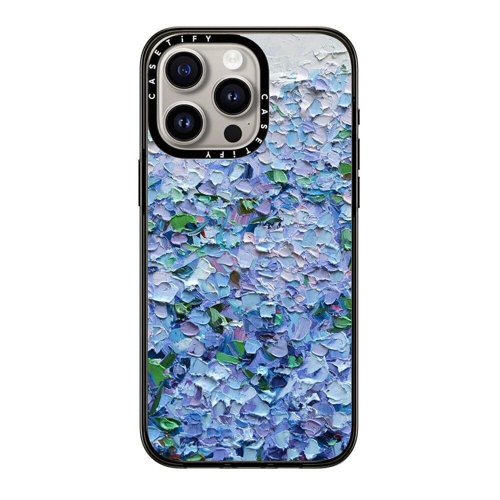 Casetify Compact Case For Iphone 15 Pro Max [2X Military Grade Drop Tested / 4Ft Drop Protection]   Nantucket Blue Hydrangeas  
