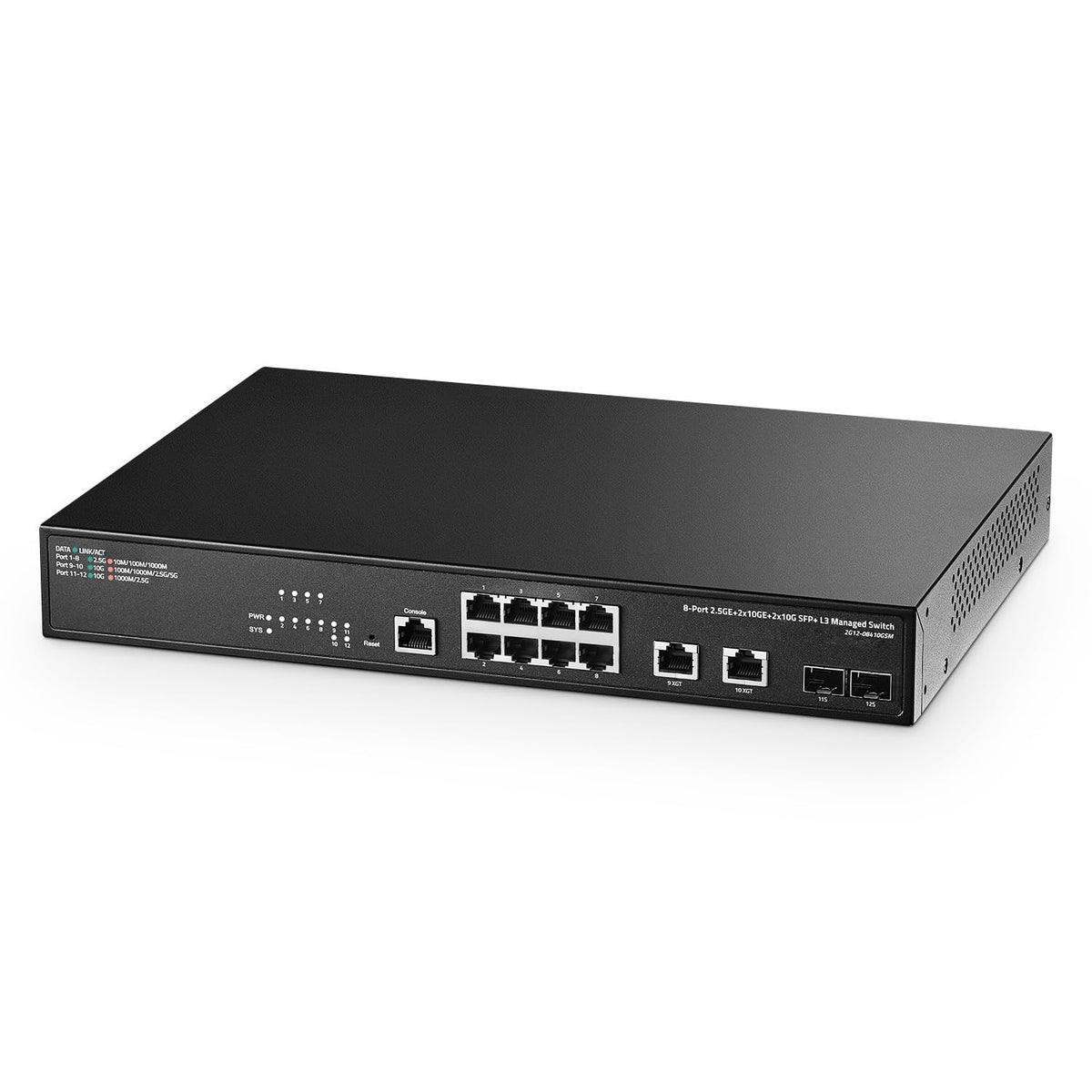 Binardat 8 Port 2.5G Web Managed Switch, 2X10G Rj 45 Ethernet Ports, 2X10G Sfp+ Port, 1 Console Port, Metal Multi Gigabit Deskto