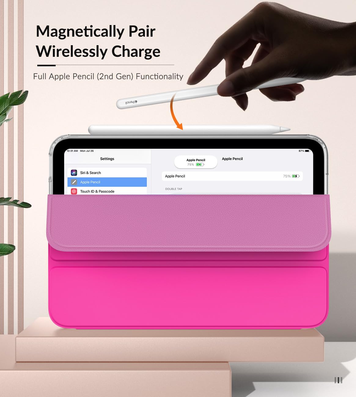 MoKo Case Fit New iPad Mini 7 (A17 Pro) 2024, iPad Mini 6th Generation Case 2021 (8.3 inch), iPad Mini 6 Case, Soft TPU Translucent Frosted Back Cover Case for iPad Mini 7th, Pitaya Red