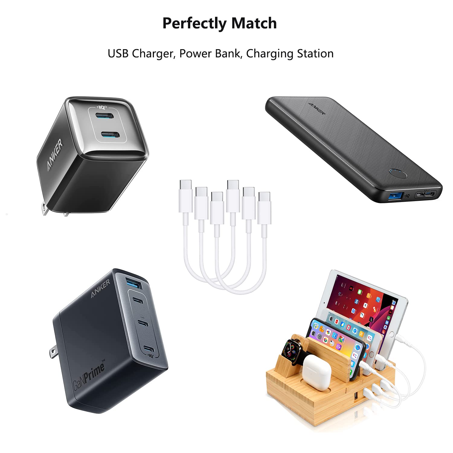 Othoking Short Usb C To Usb C Charger Cable, 3 Pack Type C Fast Charge For Iphone15,Plus,Pro,Max, Ipad Pro 2020, Ipad Air 4, Sam