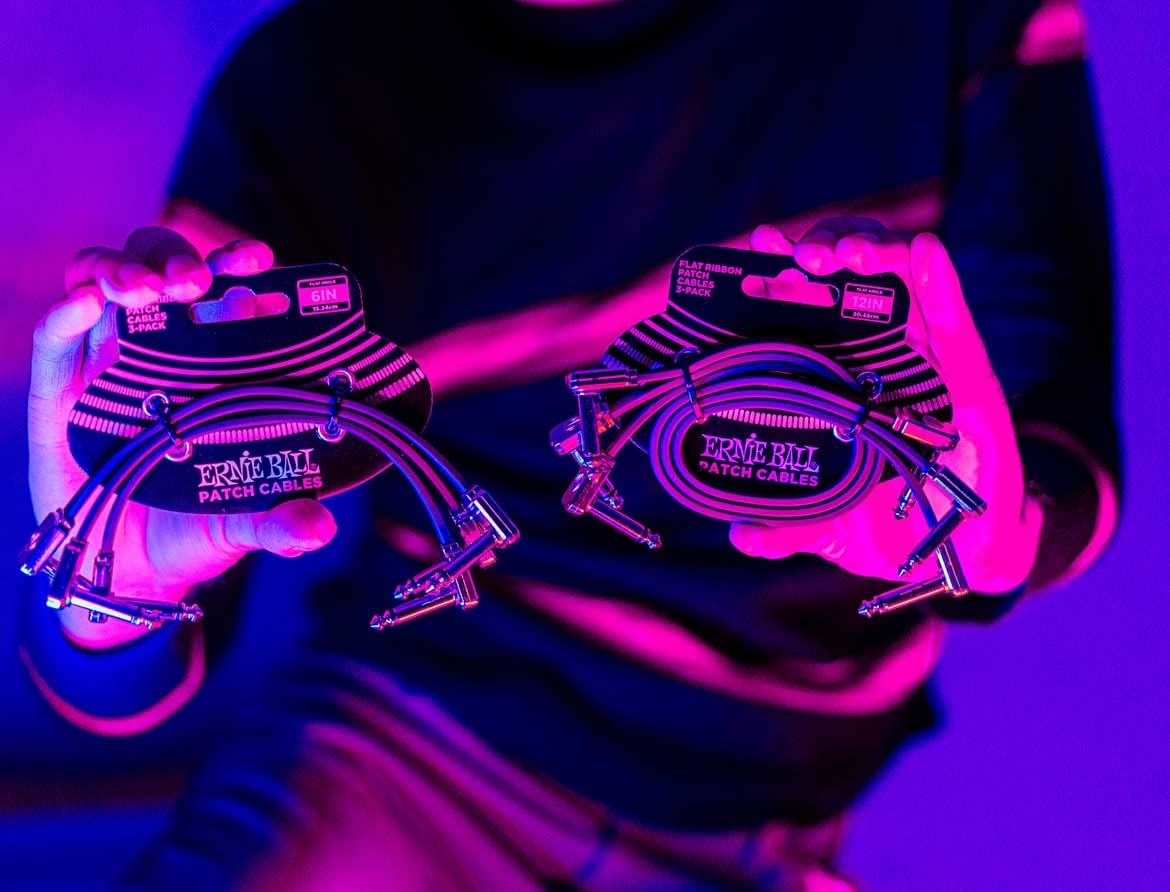 Ernie Ball Flat Ribbon Patch Cable Pedalboard Multi Pack, White (P06387)