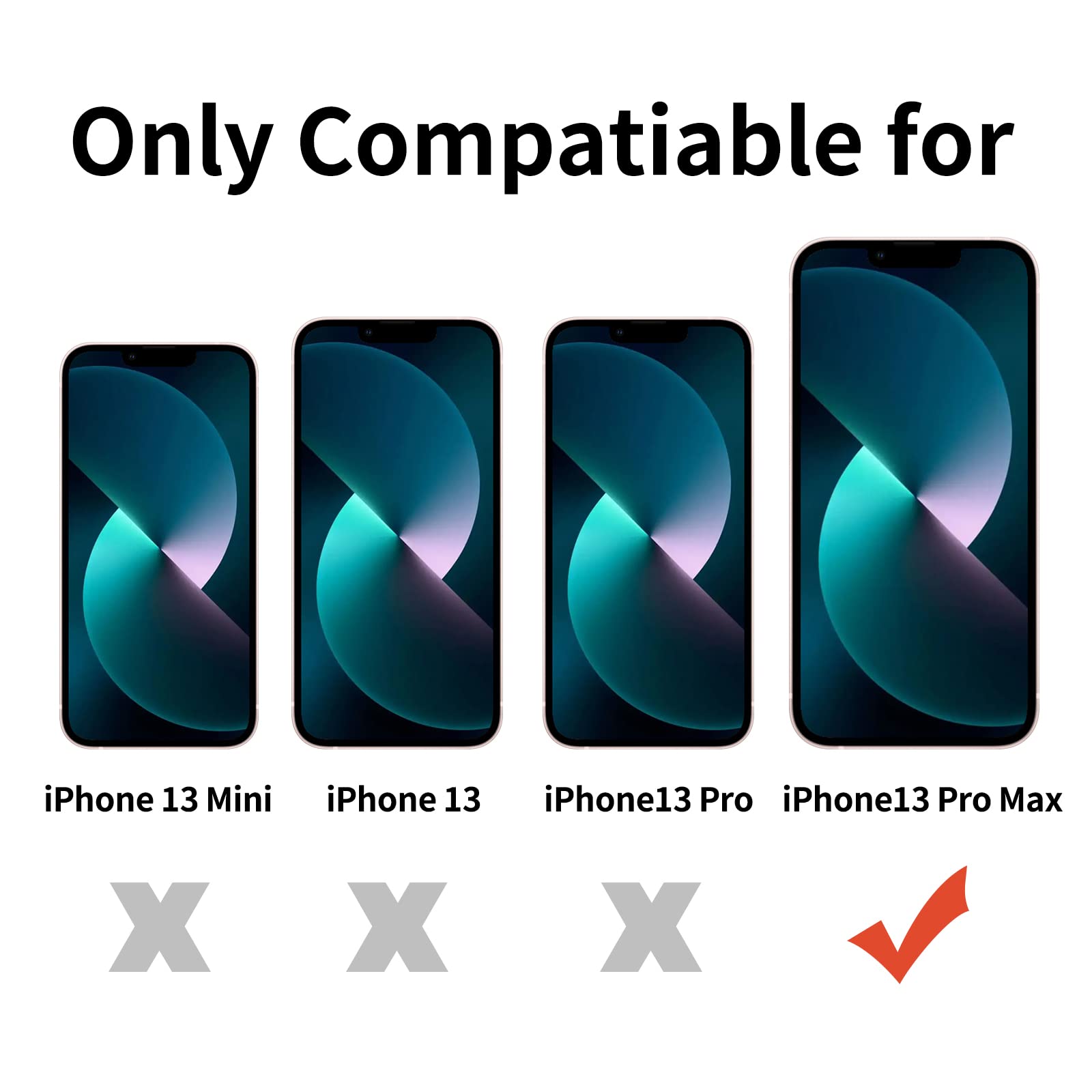 Tenoc Phone Case Compatible With Iphone 13 Pro Max, Clear Case Non Yellowing Protective Bumper Hard Back Cover For 6.7 Inch