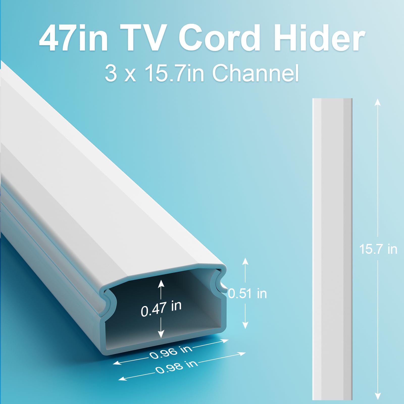Tv Cord Hider   47 In Cord Covers For Wall Mounted Tv, White Cable Management Kit | Wire Hiders And Concealer For Cords On Wall,
