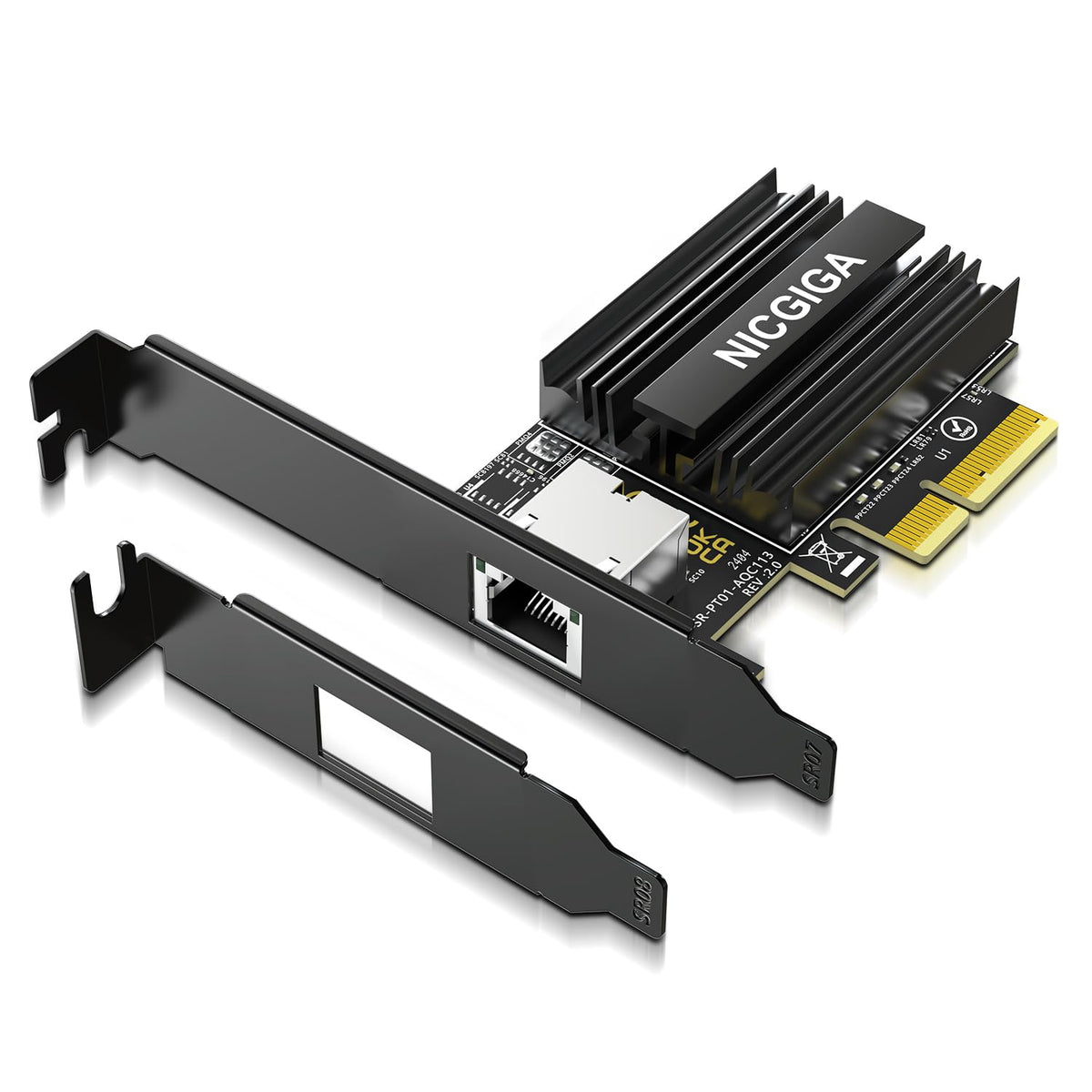 10G Base T Pci E Network Card, Marvell Aqc113 Controller, Nicgiga 10Gb Ethernet Adapter Support Wol, 10Gbe Rj45 Port Nic Card, W