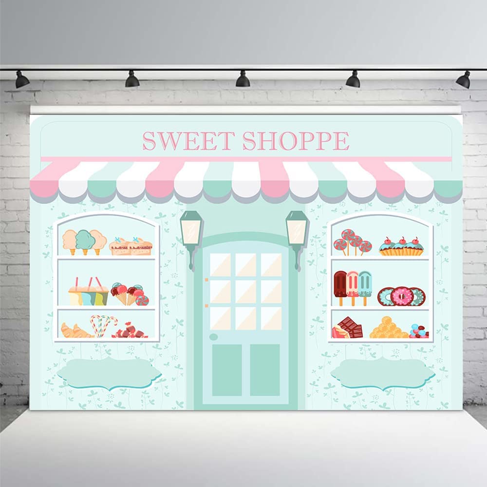 Mehofond 7X5Ft Sweet Shoppe Backdrop Dessert Parlor For Girl Birthday Photography Background Kids Party Banner Baby Shower Donut