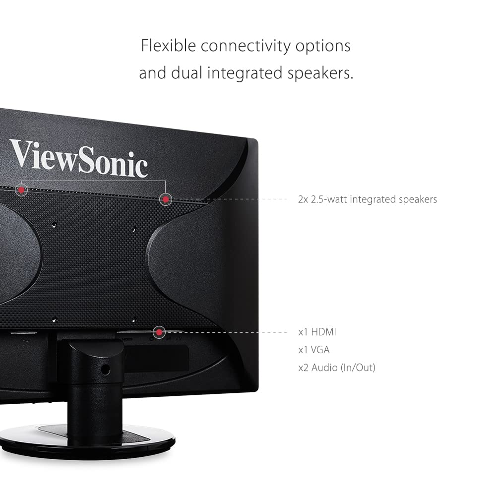 Viewsonic Va2246Mh-Led 22 Inch Full Hd 1080P Led Monitor With Hdmi And Vga Inputs For Home And Office, Black