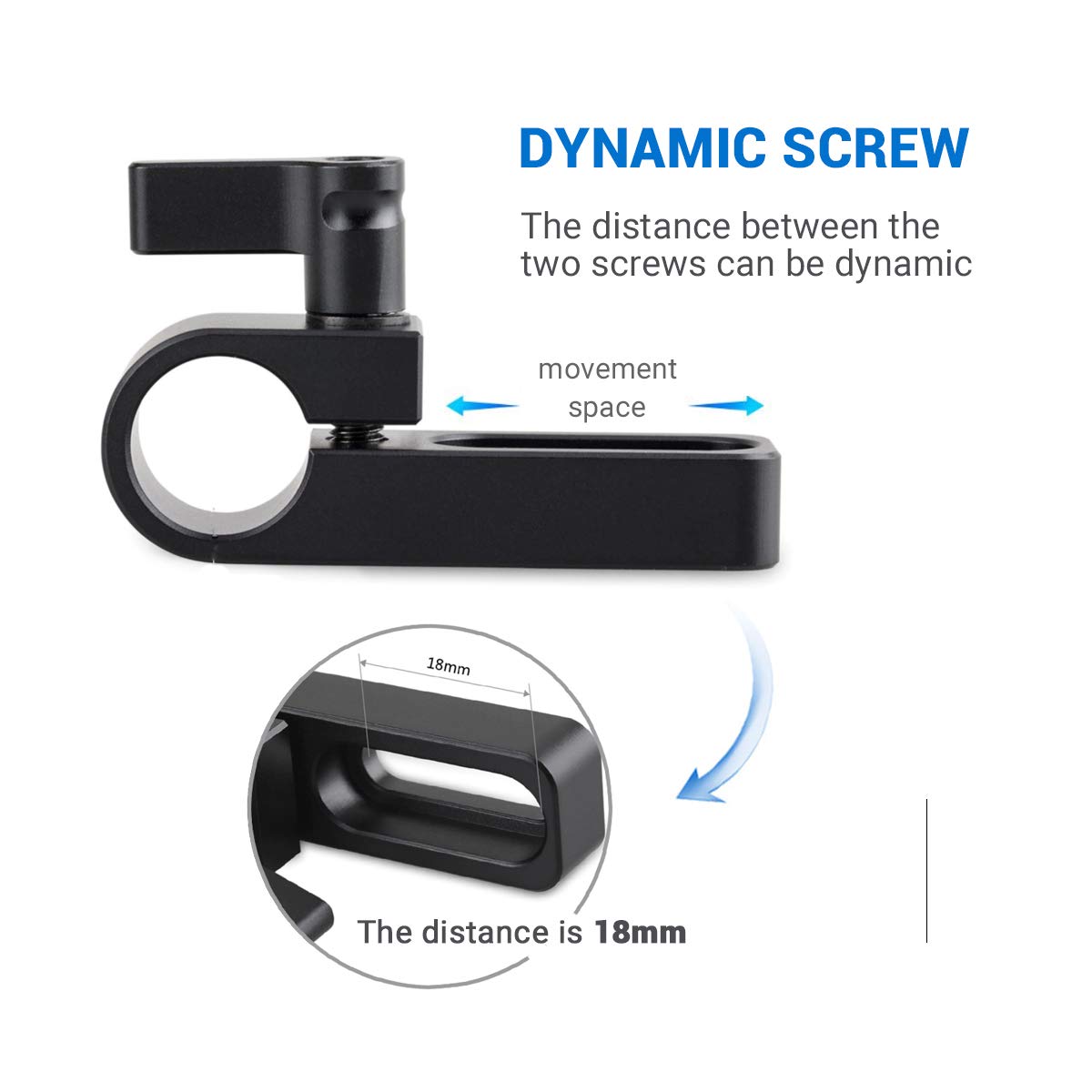 Smallrig Single 15Mm Rail Clamp Mount Rod Clamp With Long Hole On Plate/Cage/Handle For Rod Extension   1549