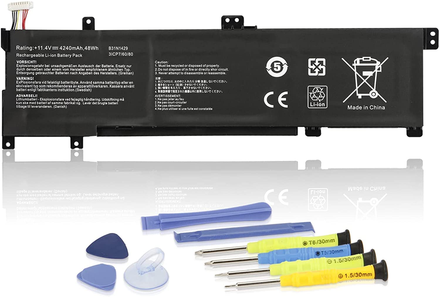 Antiee B31N1429 Battery For Asus K501L K501Lb K501Lx K501U K501Ub K501Uq K501Ux K501Uw A501L A501Lb A501Lx A501Ub A501Uq A501Uw