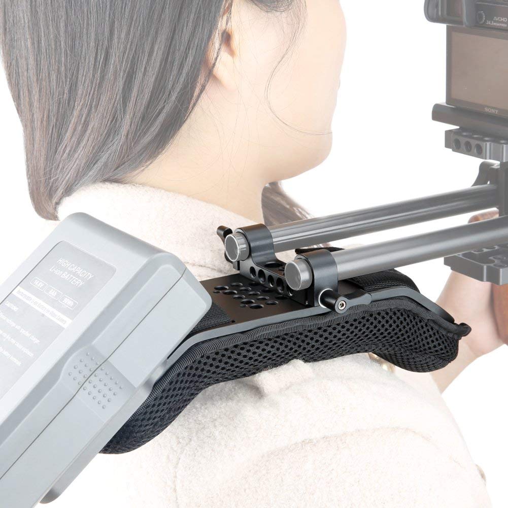 Niceyrig Steady Shoulder Mount/Shoulder Pad For Video Camcorder Camera Dv/Dc Support System Dslr Rig (15Mm Railblock)