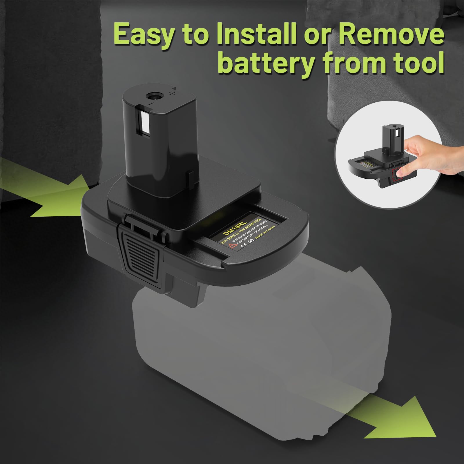 Kzreect Battery Adapter Compatible With Dewalt 18V/20V & Compatible With Milwaukee 18V To Work For Ryobi One+ 18V Tools Dm18Rl (