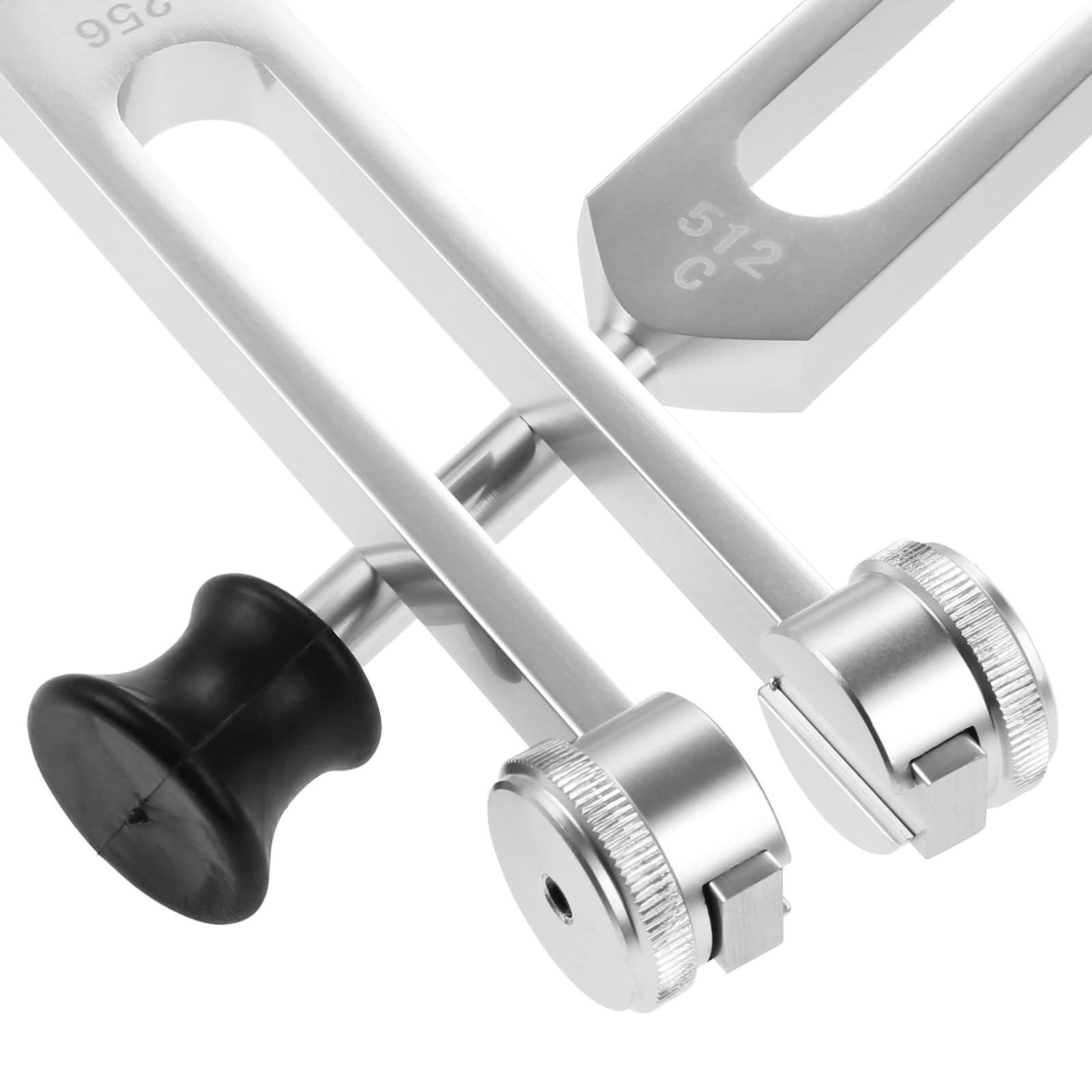 Tuning Fork Set(128Hz, 256Hz, 512Hz), Tuning Fork Kit For Chakra With Hammer, Storage Bag And Cleaning Cloth, Silver