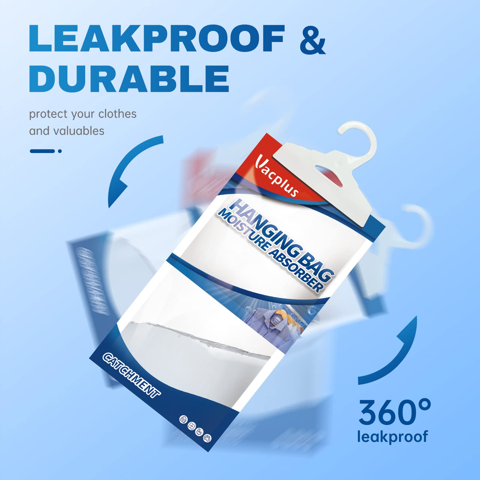 Vacplus Moisture Absorbers Packets, Fragrance Free 20 Pack, Humidity Packs, Dessicant Packets, Hanging Closet Dehumidifier Bags,