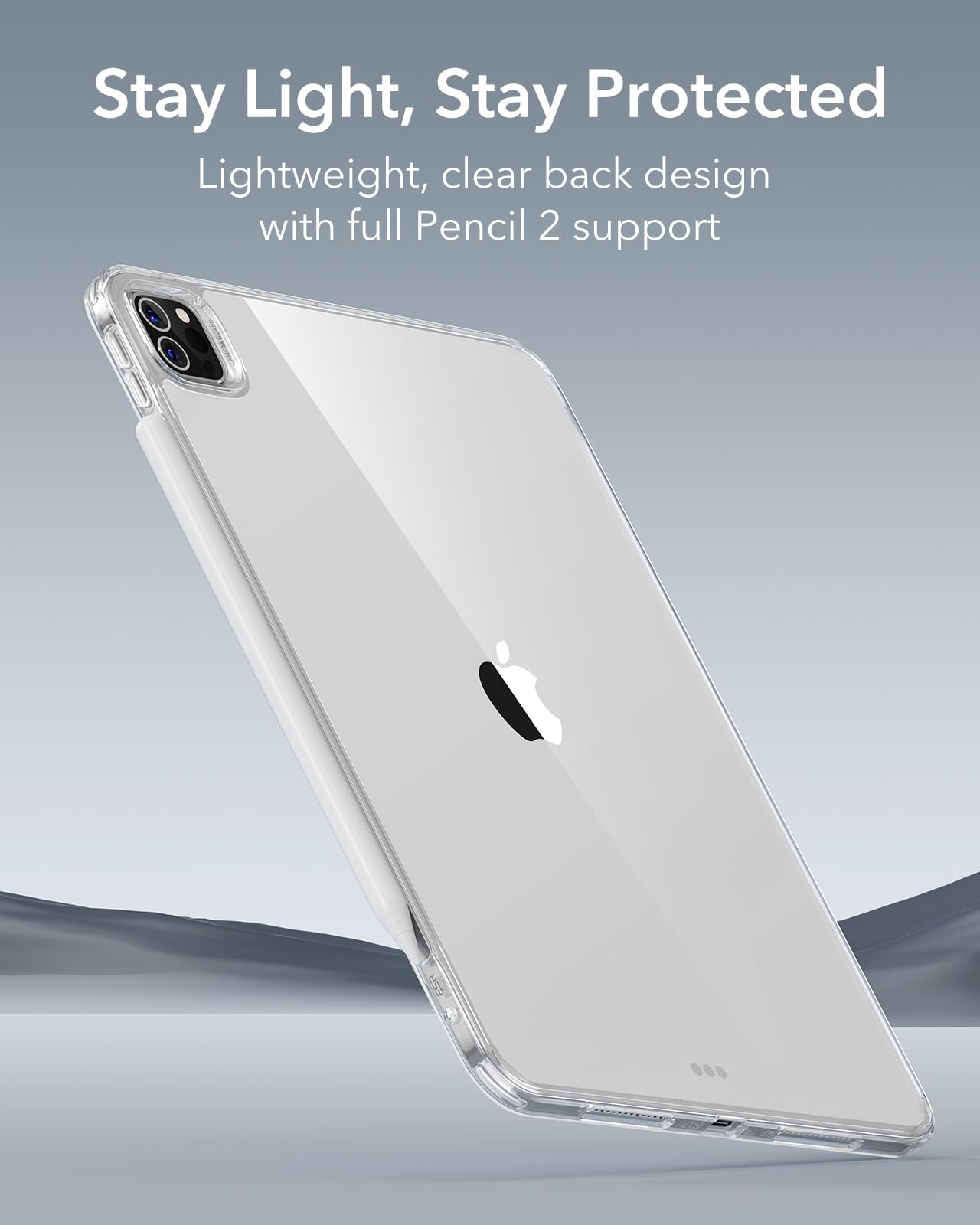 Esr For Ipad Pro 13 Inch Case M4(2024), Thin And Lightweight, Shock And Drop Protection, Yellowing Resistant, Hard Back, Supports Pencil Pro And Pencil(Usb C), Classic Series, Clear