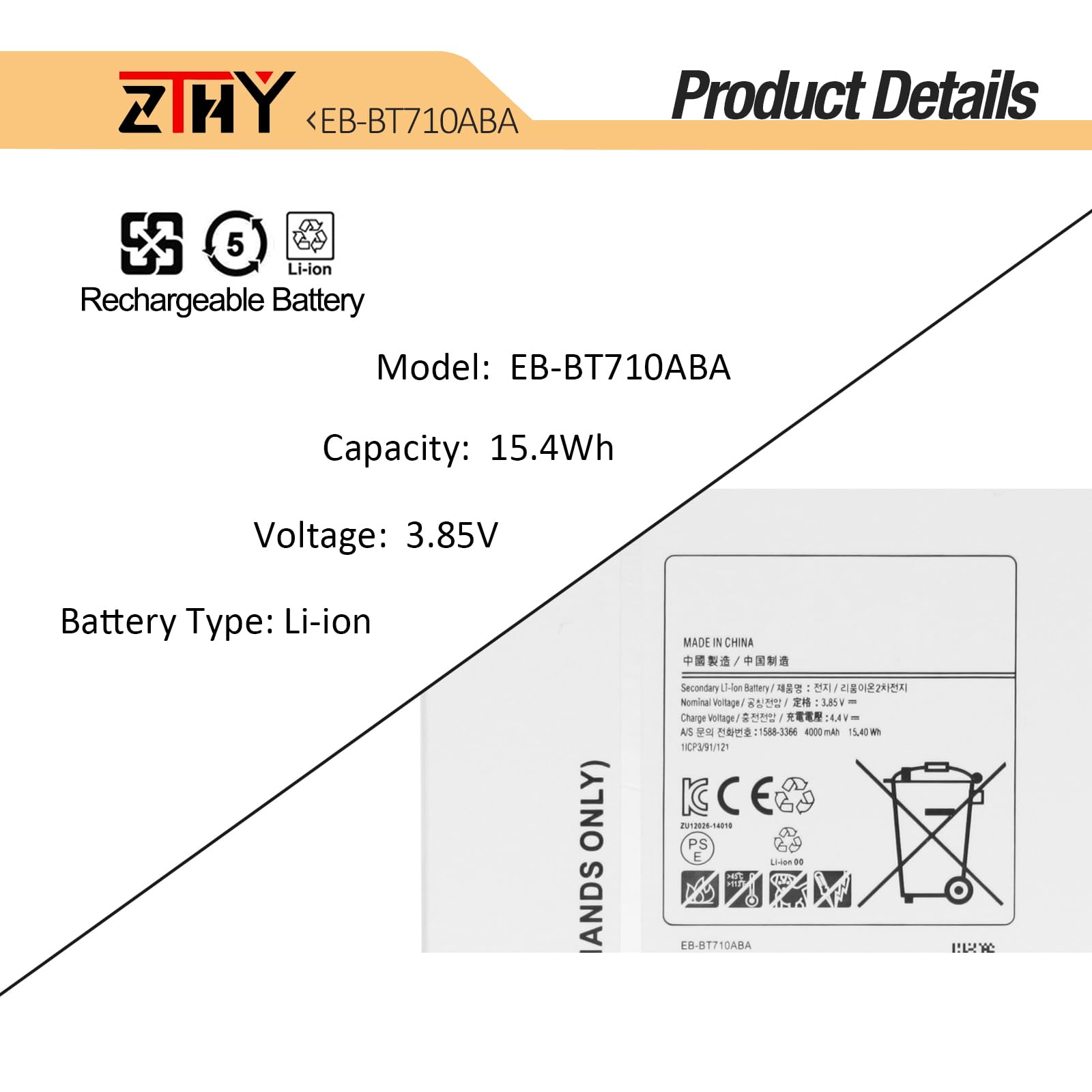Zthy Eb Bt710Abe Battery Replacement For Samsung Galaxy Tab S2 8.0 Lte A T710 T715 T719N Sm T710 Sm T713 Sm T715 Sm T715C Sm T71
