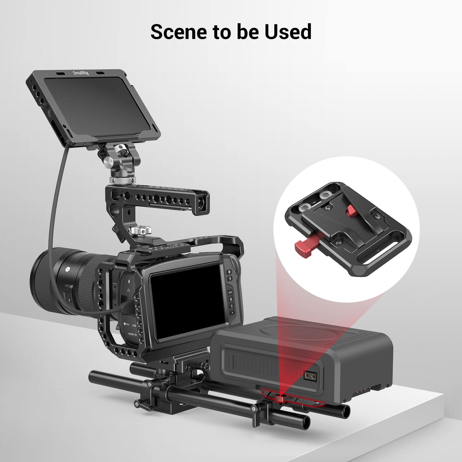 Smallrig Mini V Mount Battery Plate, V-Lock Mount Battery Plate With 1/4-20 Threads - 2987