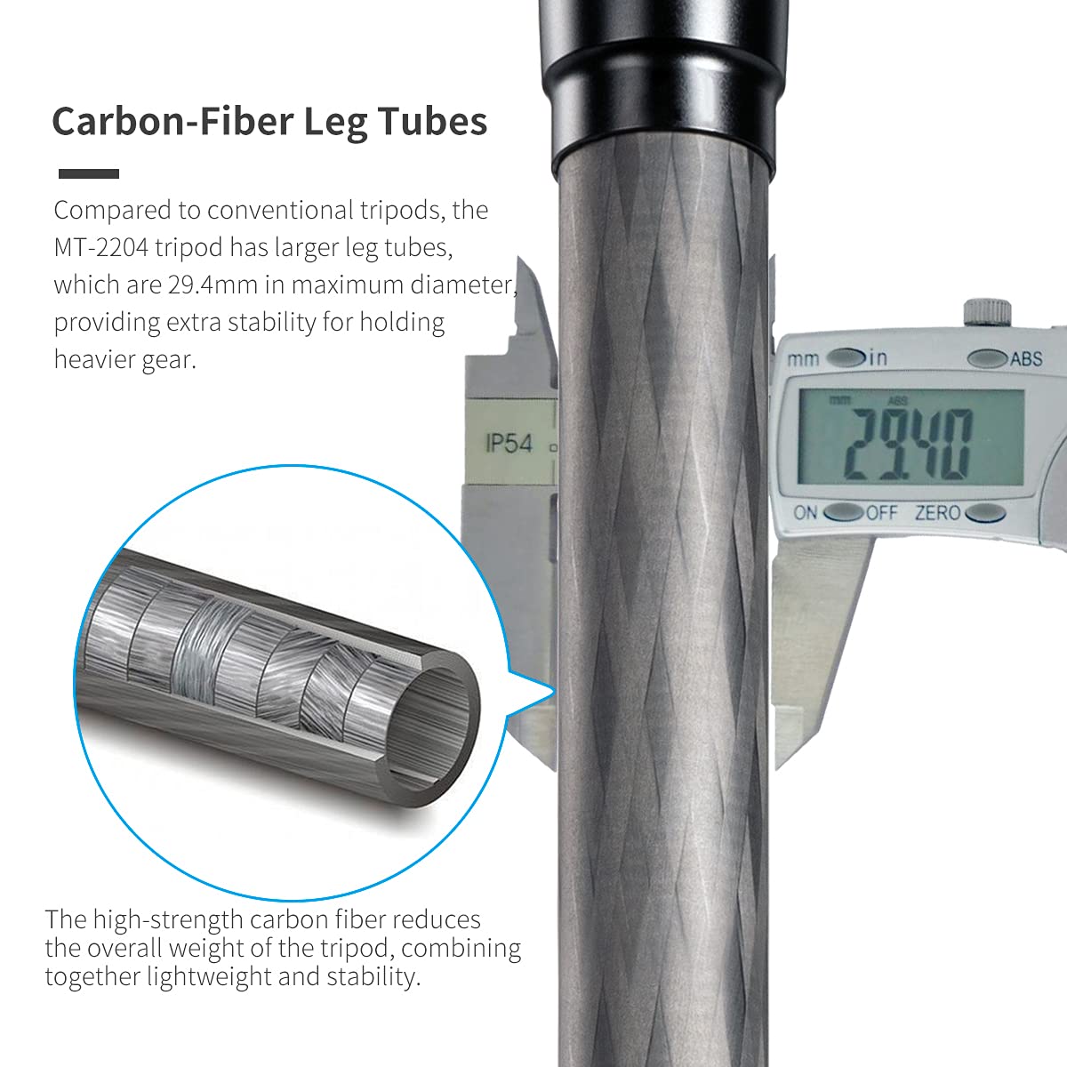 Sirui Professional Heavy Duty Carbon Fiber Tripod, 61' Camera Tripod With Fluid Ball Head, Max Load 33Lbs(Mt2204+K 20X)