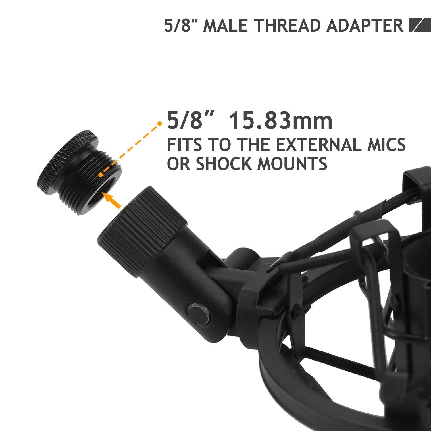 2 Pack Screw Thread Adapter, 5/8'' Male To 3/8'' Female Mic Screw For Blue Yeti/Blue Snowball/Blue Yeti X Microphone Stand Mount