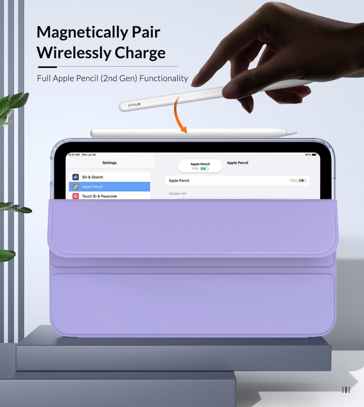 MoKo Case Fit New iPad Mini 7 (A17 Pro) 2024, iPad Mini 6th Generation Case 2021 (8.3 inch), iPad Mini 6 Case, Soft TPU Translucent Frosted Back Cover Case for iPad Mini 7th, Lilac