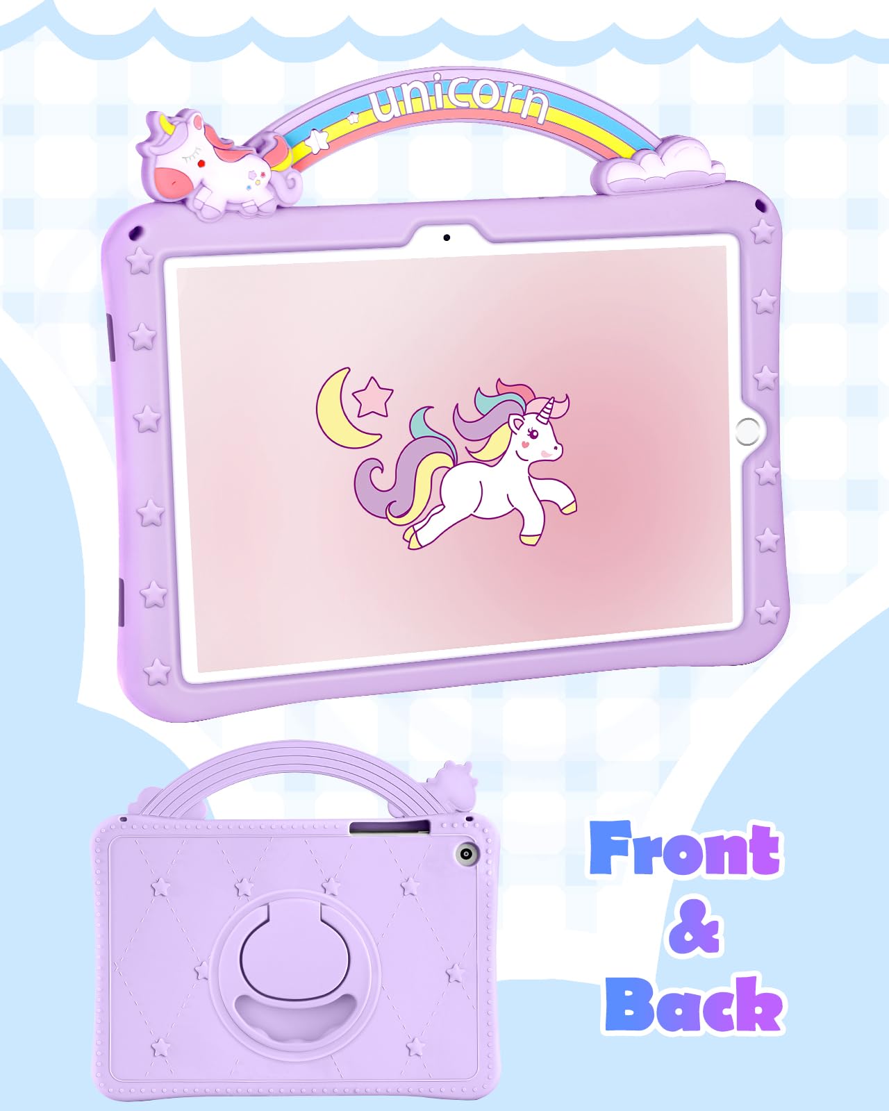 Wazzasoft For Samsung Galaxy Tab A9 Plus Case 11''   Girls Cute Girly Cartoon Kawaii Pretty Purple Unique Design Silicone Cover